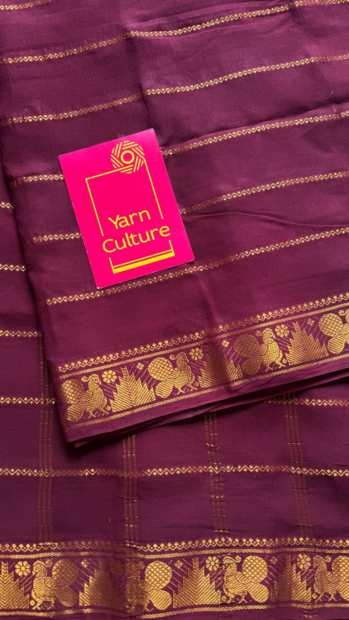Maroon veldhaari, kattuchayam dyed, madurai cotton - YCCOTNSEMS86