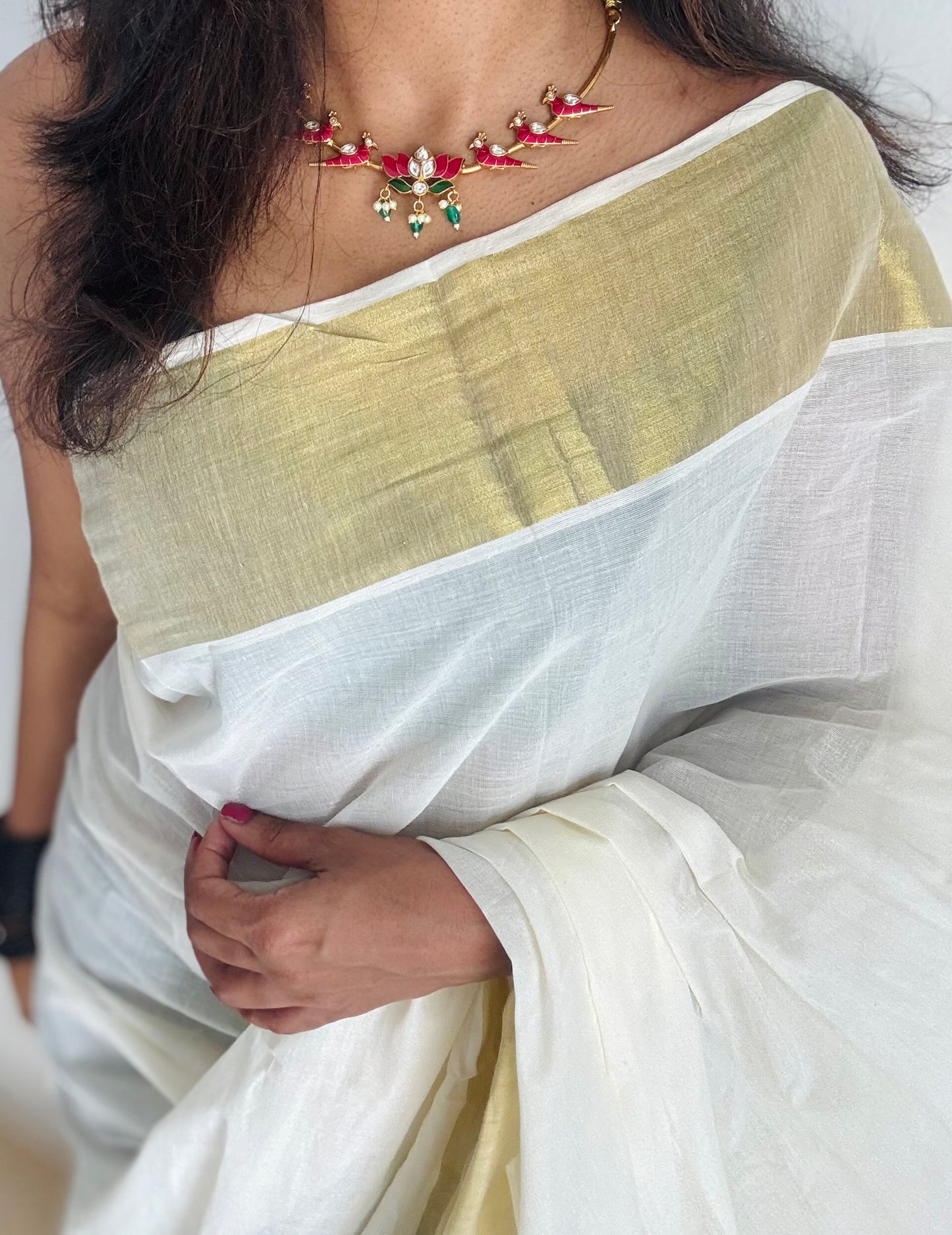 Parrot lotus hasli neckpiece, with earrings - YCAGC241