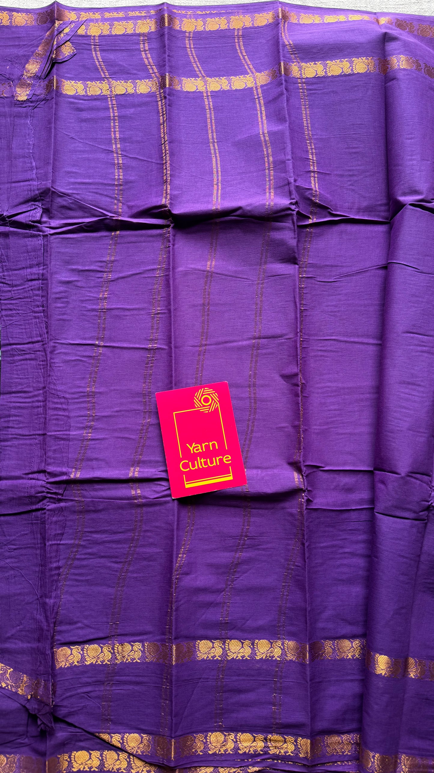 Purple rettaipettu peacock double border with contrast blouse - madurai kattuchayam- YCCOTNAURS12