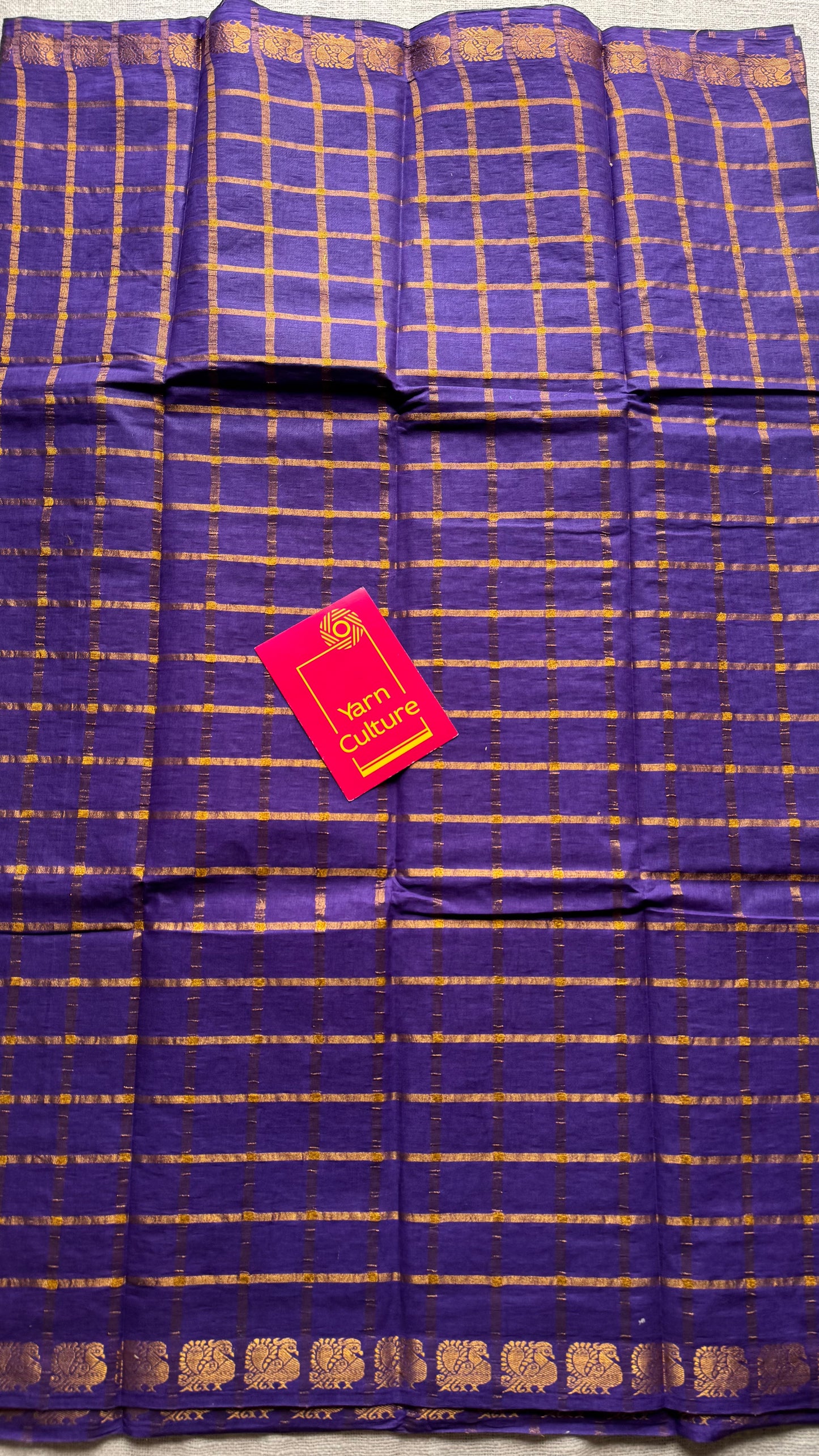 Violet pavithra kattam sungudi, madurai cotton - YCCOTNSEMS98