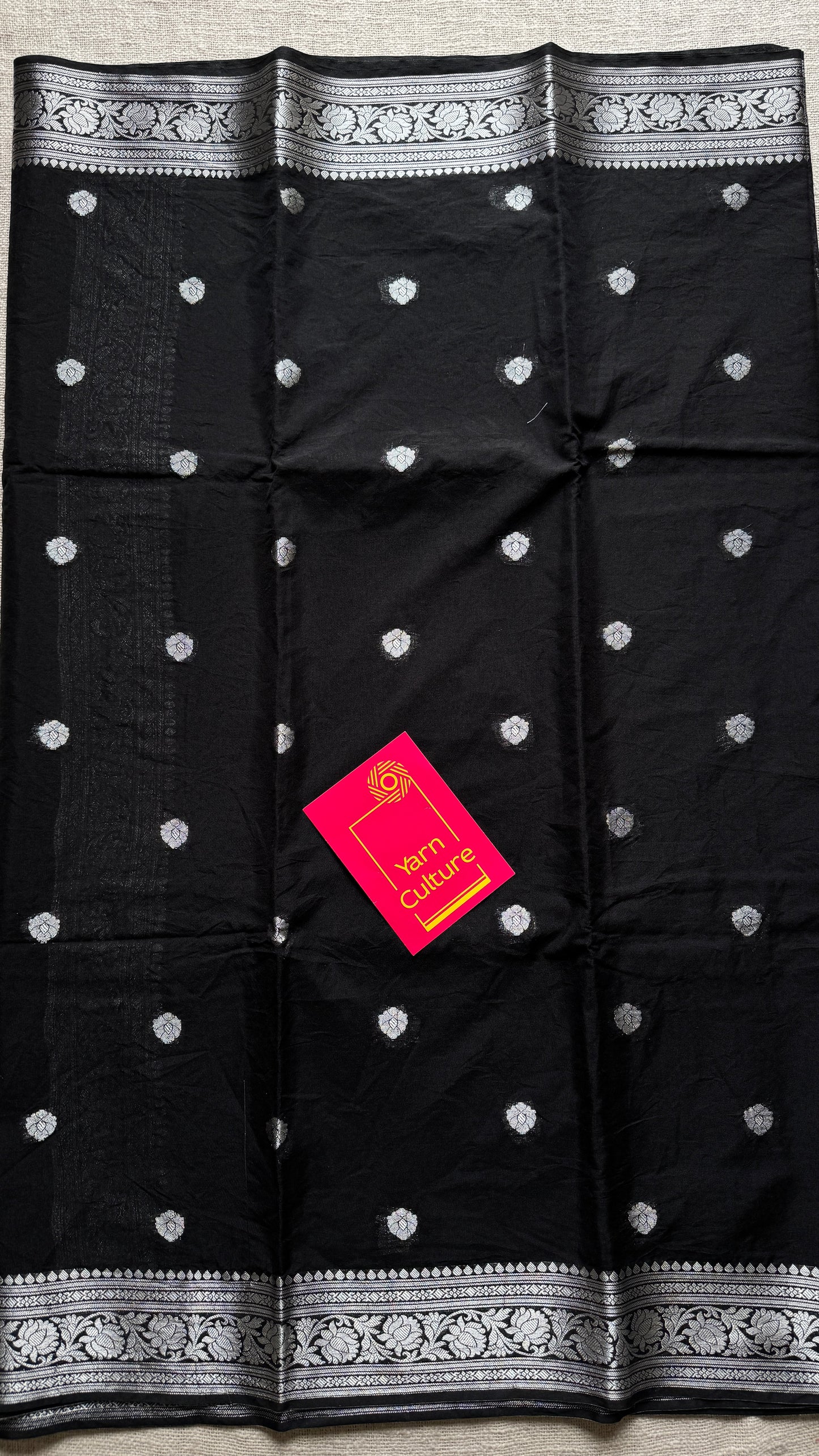 Black silver zari, Banarasi semi chiffon