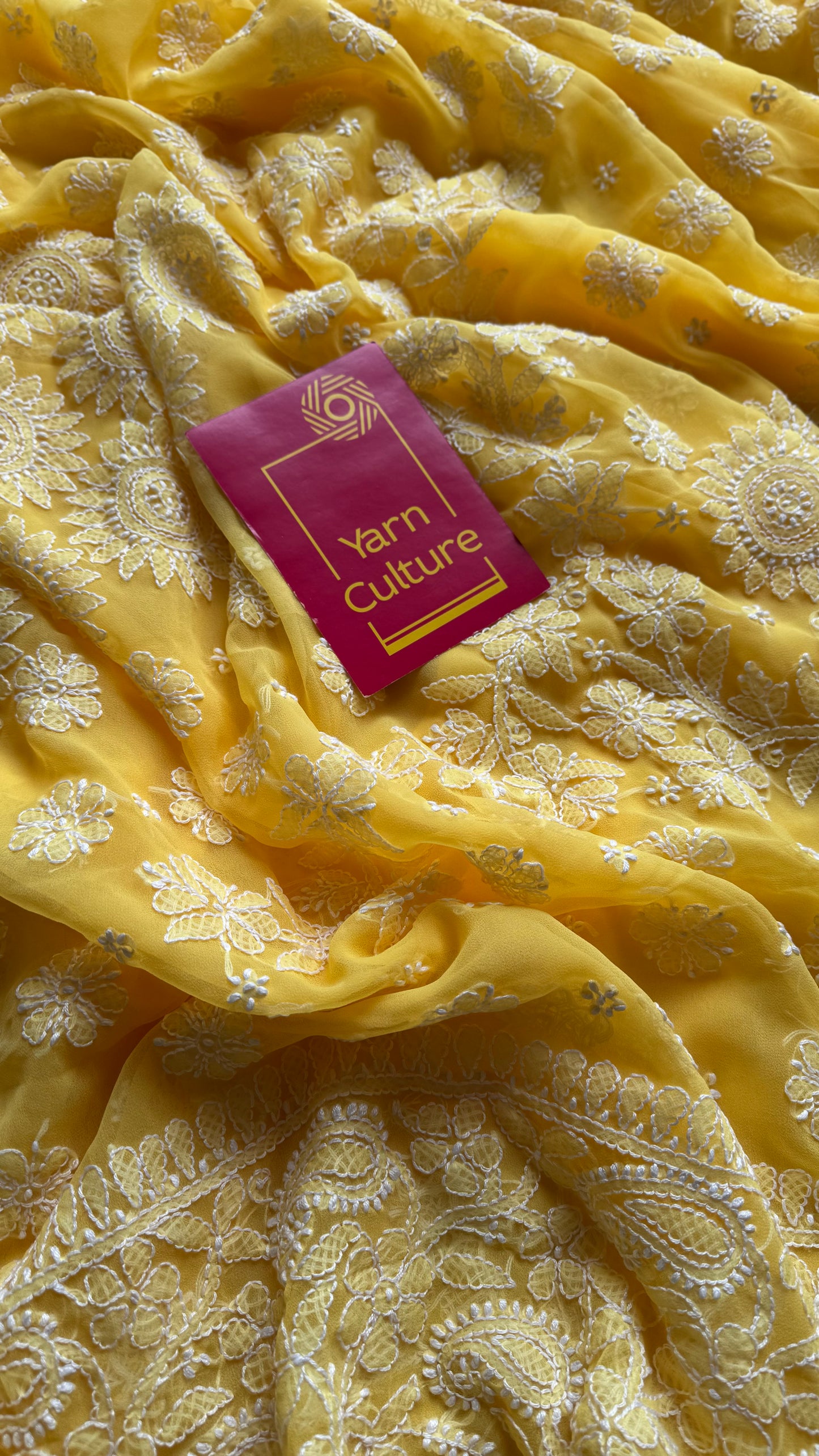 Pehli Subah (first morning) - Yellow Chikankari, georgette YCSLCJULCK01