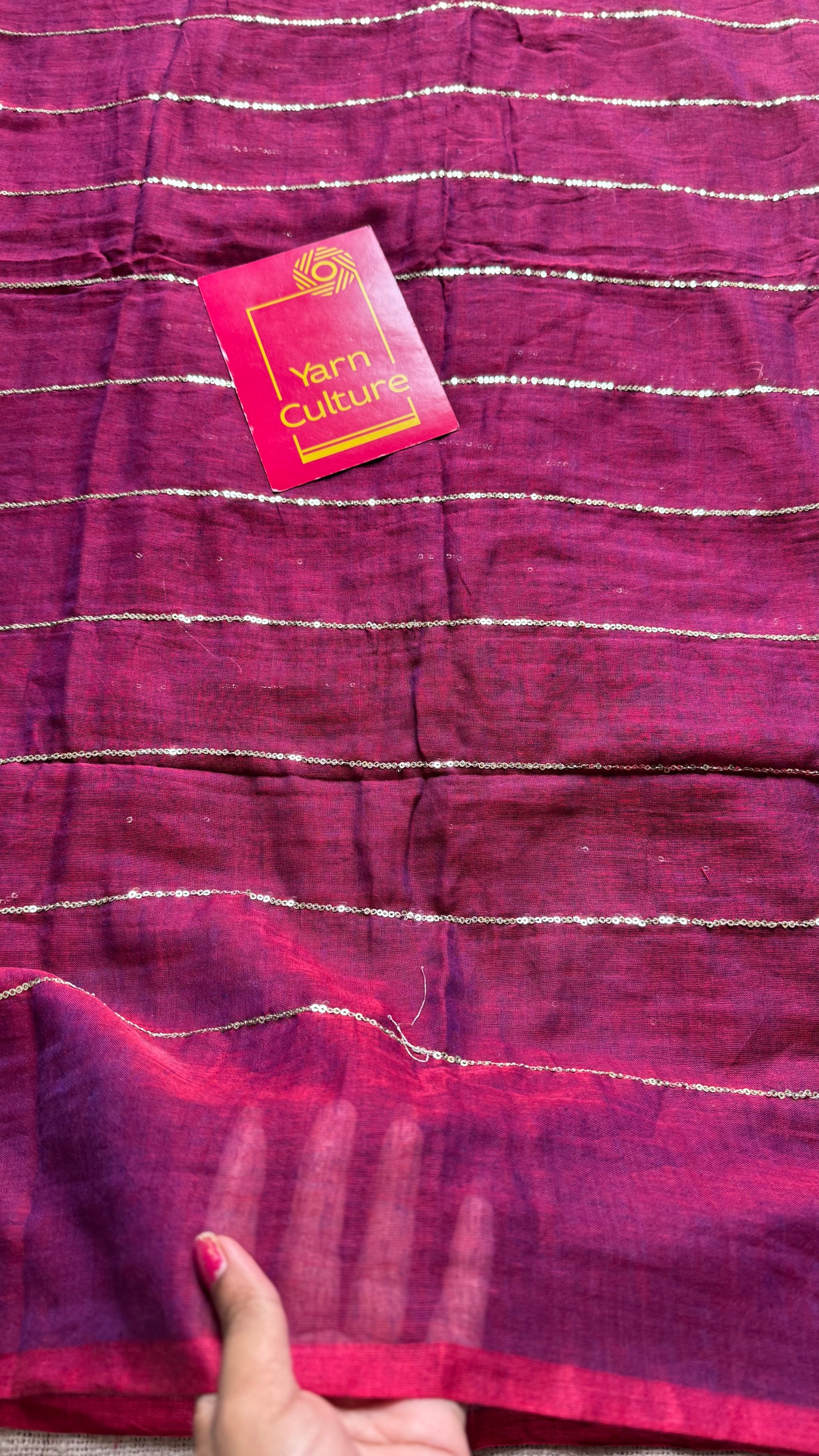 Grape wine dual tone mul with silver sequins - YCBCMCLSE58