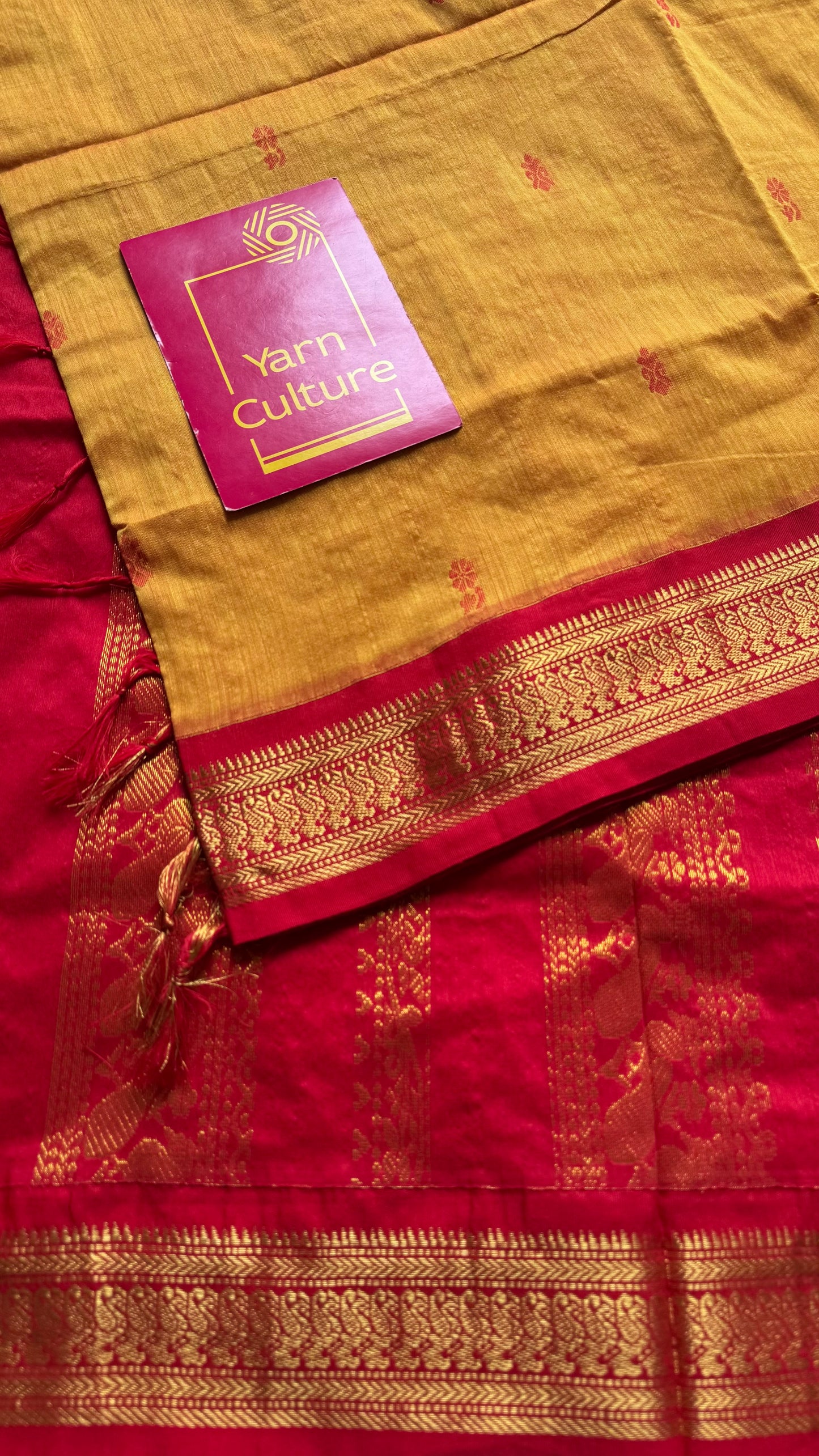 Yellow with red - cotton silk - YCCOTNSEKCS02
