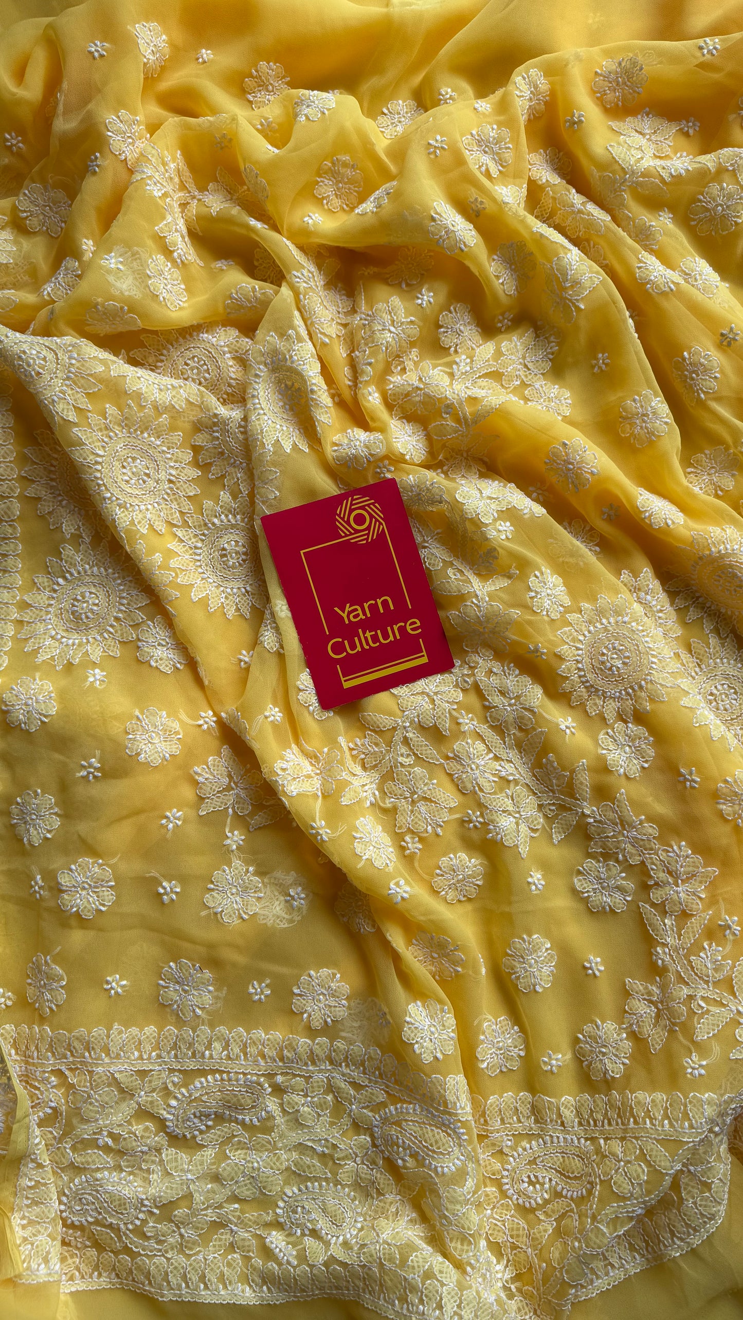 Pehli Subah (first morning) - Yellow Chikankari, georgette YCSLCJULCK01