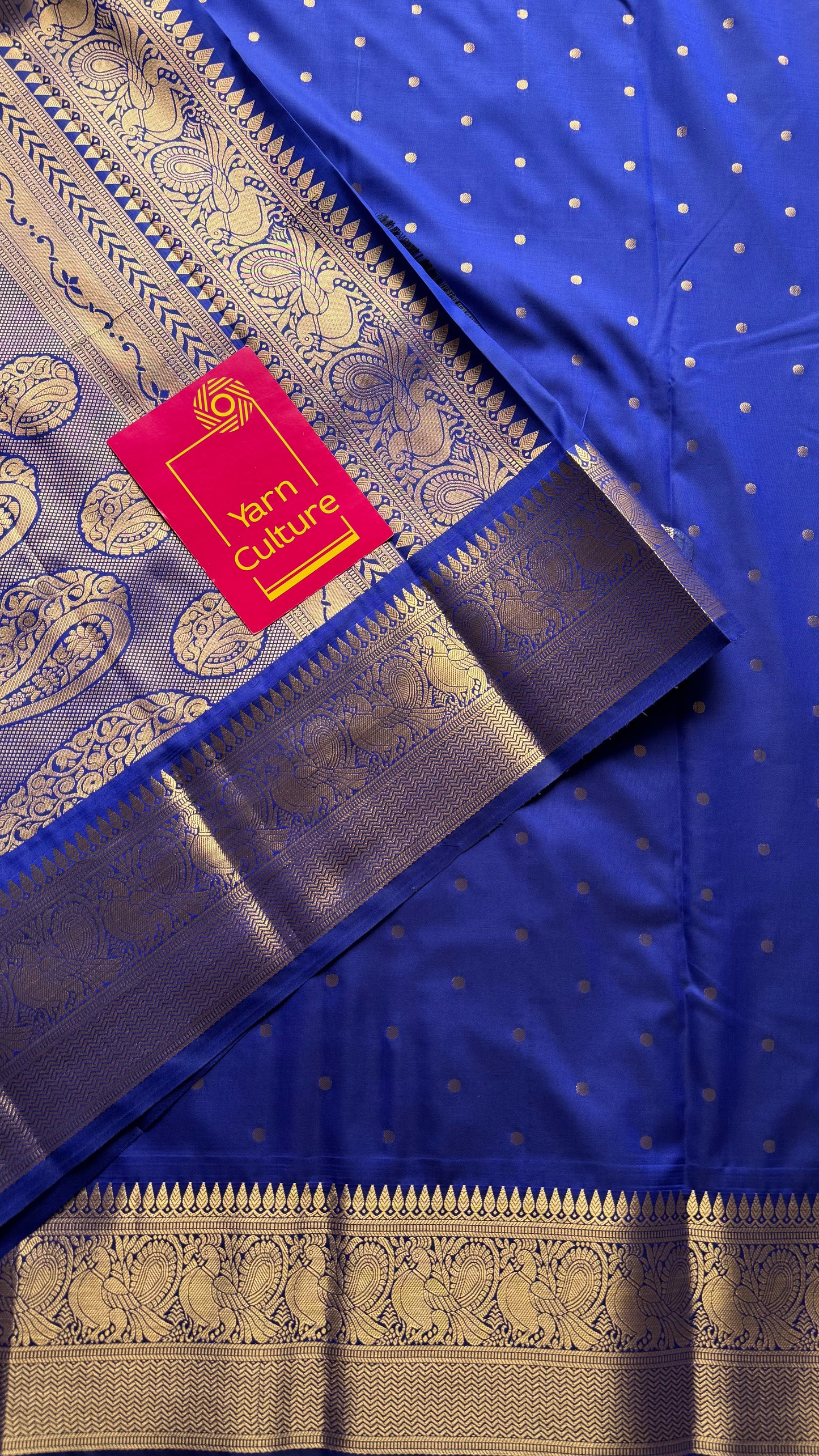 Thousand gold buttas, royal blue, semi-silk - YCCOTNAUSS60