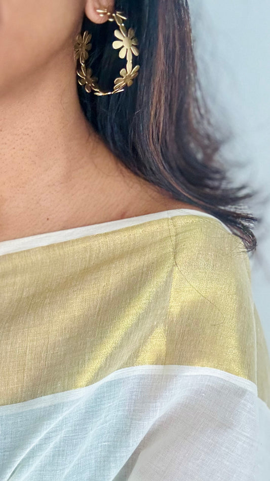 Gold plated flower hoops - YCGPEL186