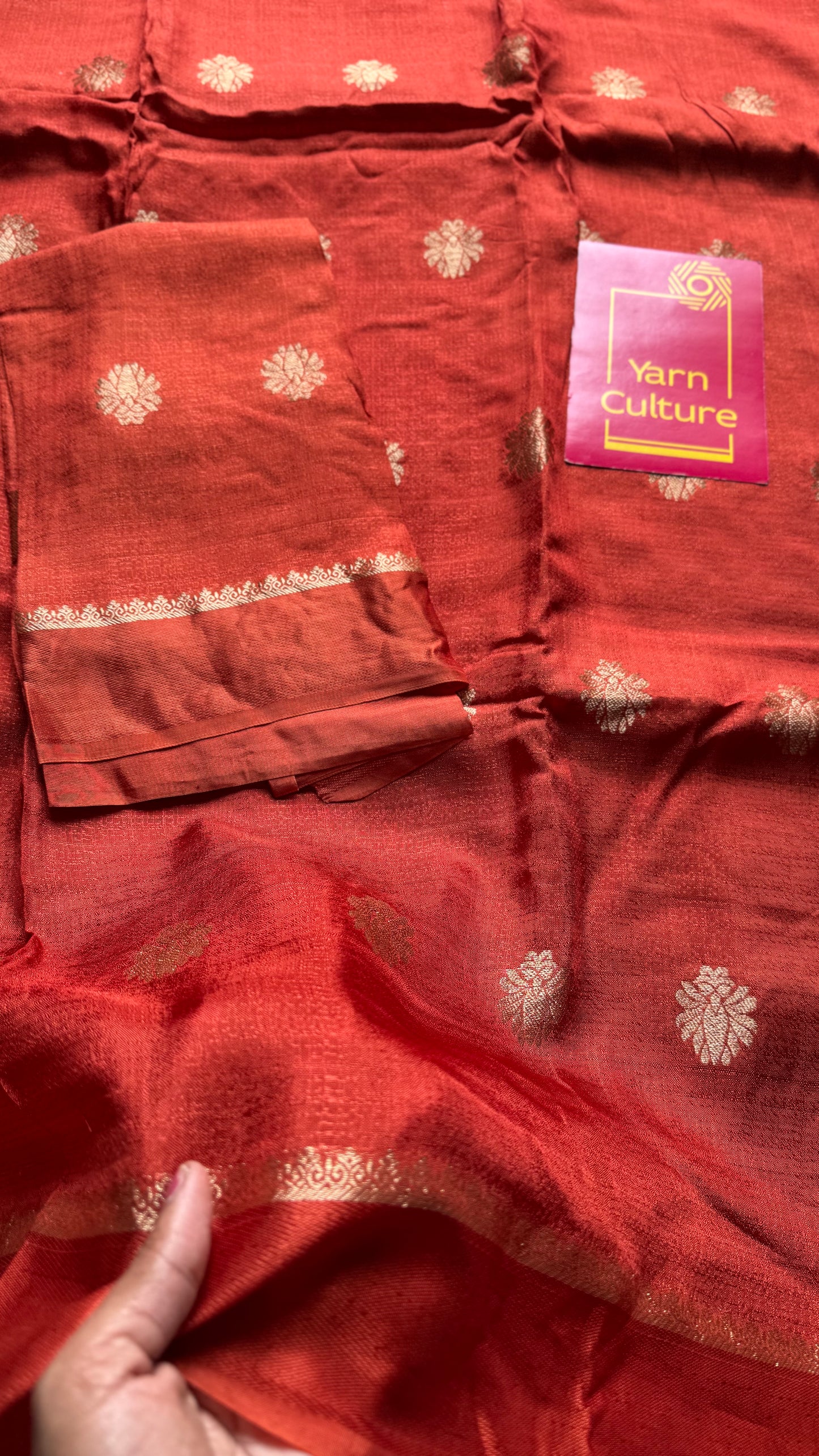 Burnt orange in khadi silk - YCDOSFE16