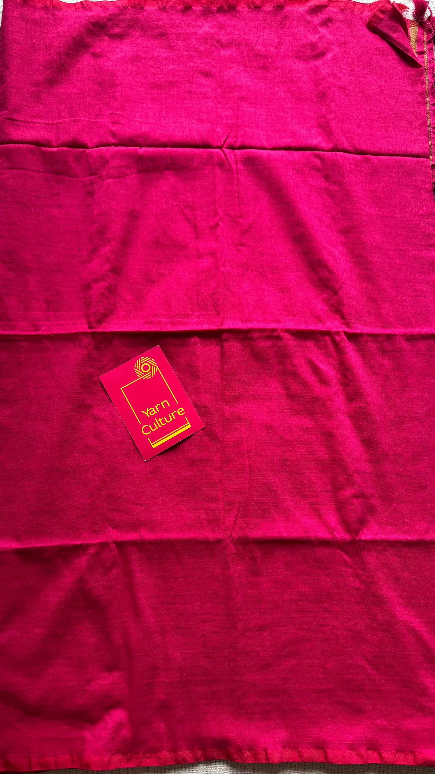 Hot pink khadi with antique gold pallu - YCBCKZPSE03