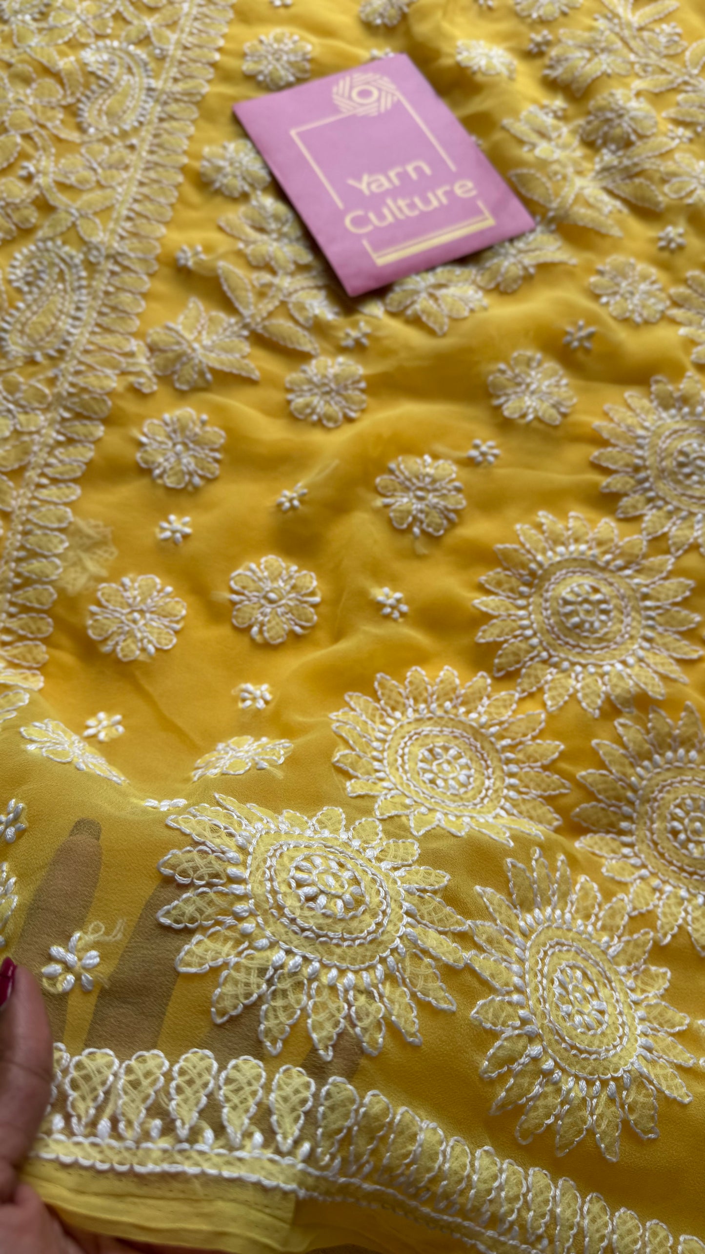 Pehli Subah (first morning) - Yellow Chikankari, georgette YCSLCJULCK01