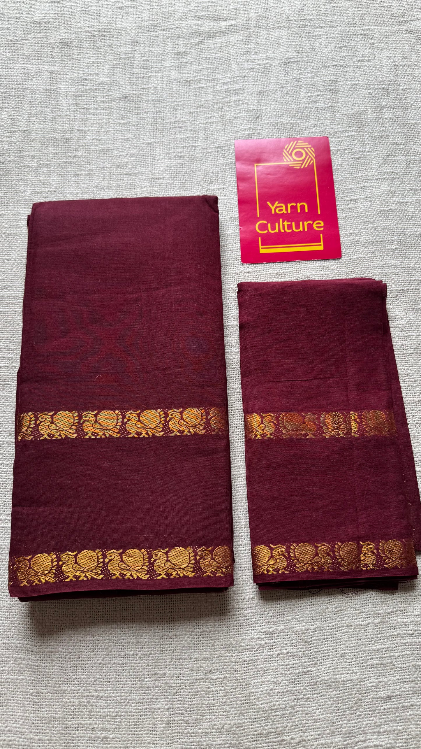 Maroon rettaipettu peacock double border - madurai kattuchayam - YCCOTNSEMS39