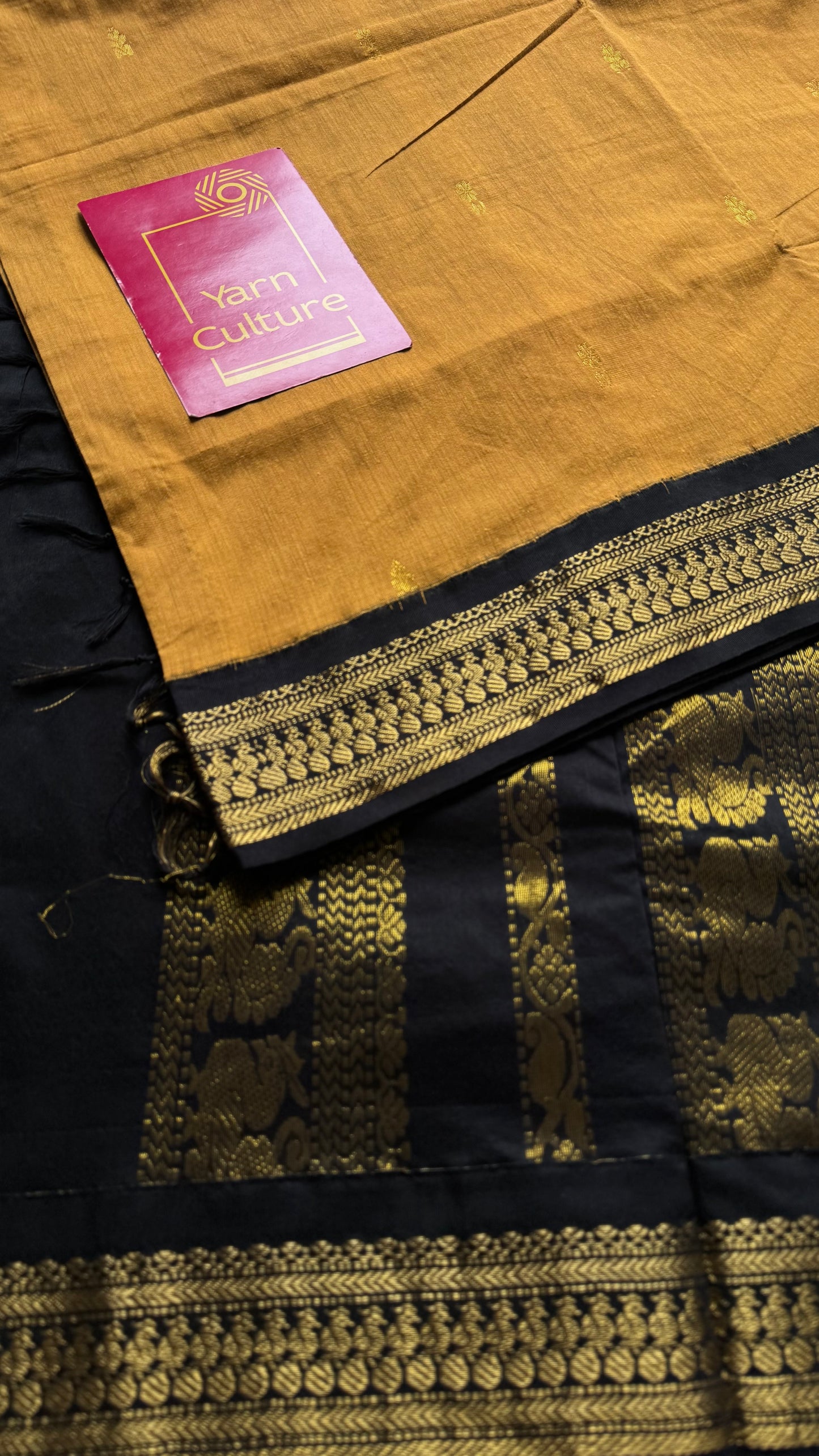 Yellow with black - cotton silk - YCCOTNSEKCS05
