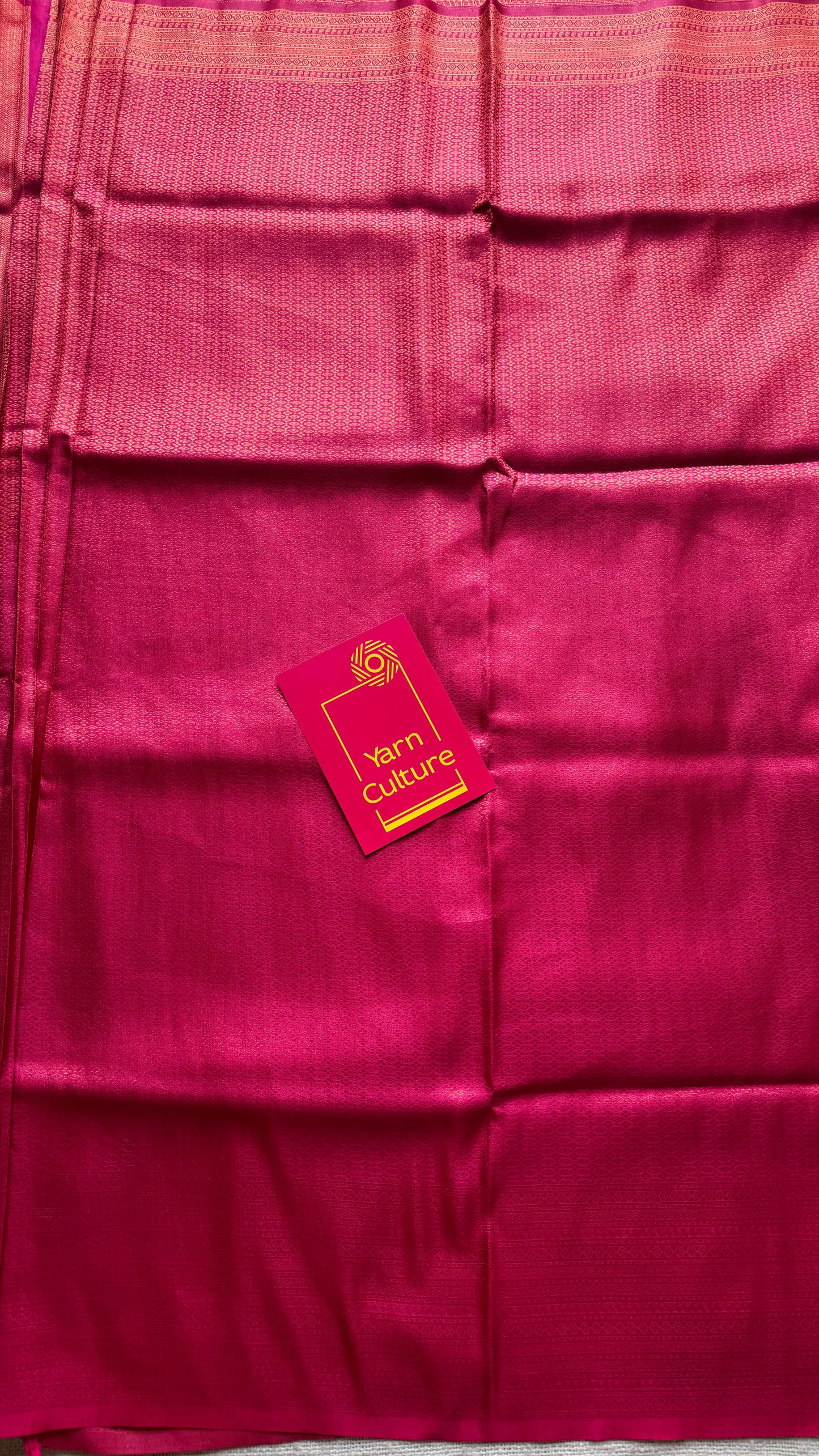 Rani pink, antique gold zari, semi-silk - YCDOSOCSS07