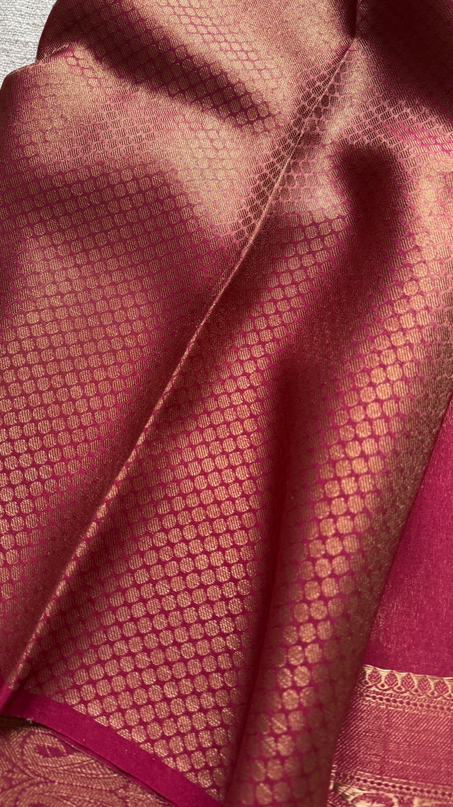 Red with gold dual tone, Banarasi tissue silk - YCDESE06