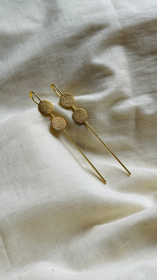 Gold plated earcuff, round - YCGPECF430