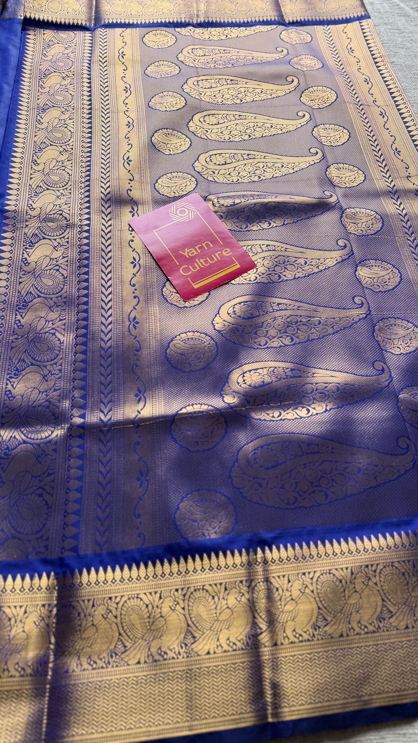 Thousand gold buttas, royal blue, semi-silk - YCCOTNAUSS60