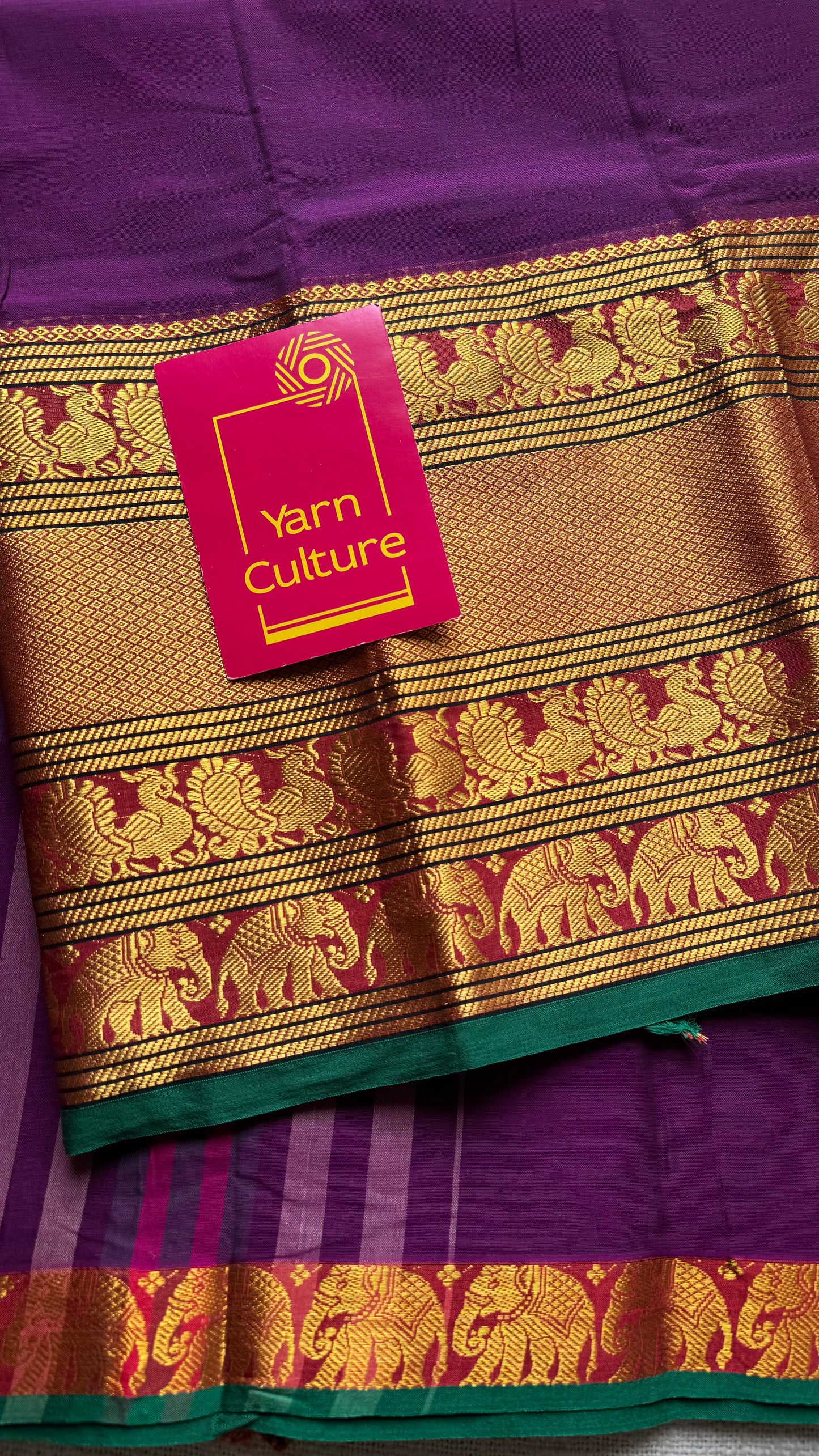 Purple pink (vadamalli) with broad zari border, premium narayanpet, soft cotton - YCWOTDFEBB10