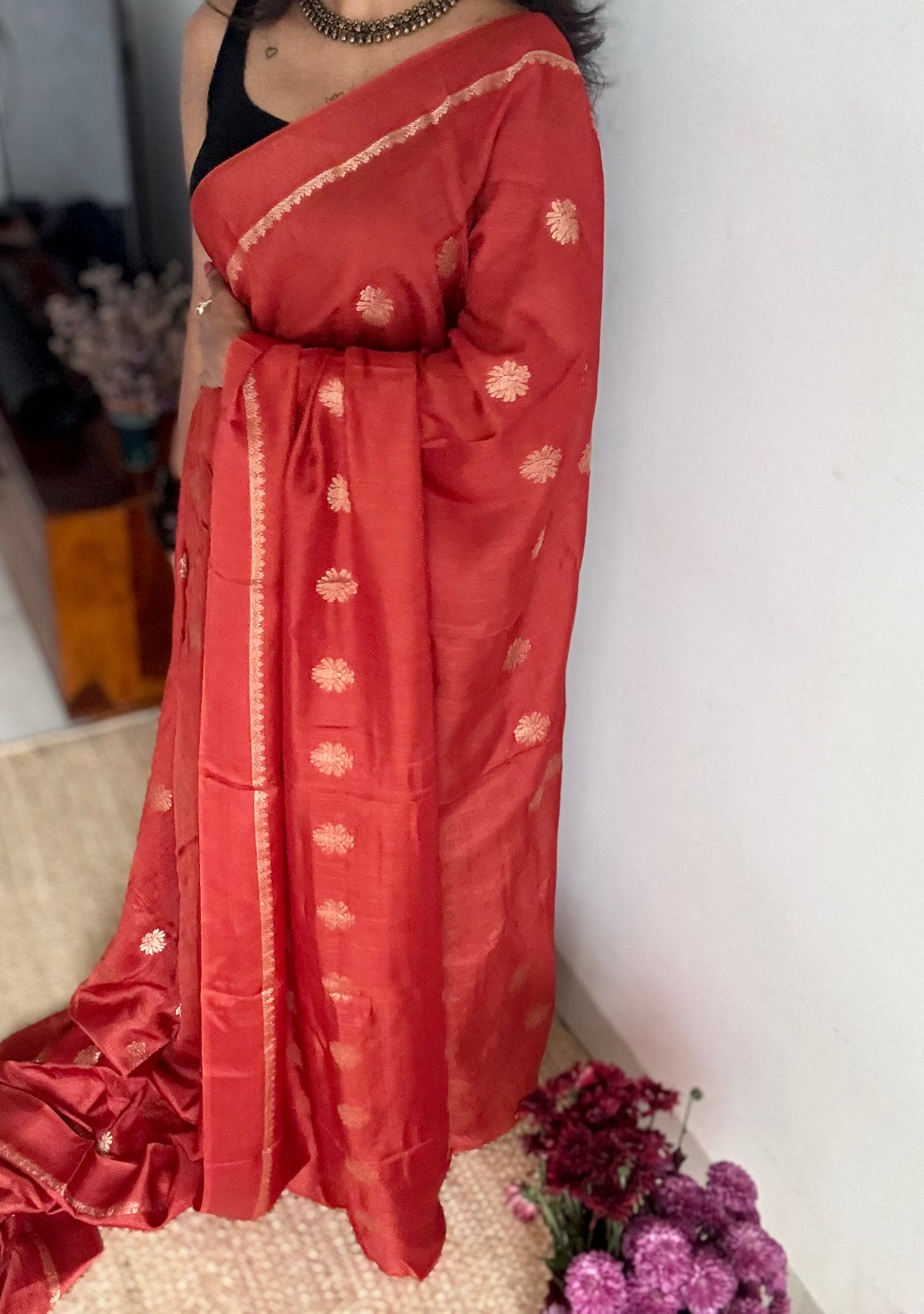 Burnt orange in khadi silk - YCDOSFE16
