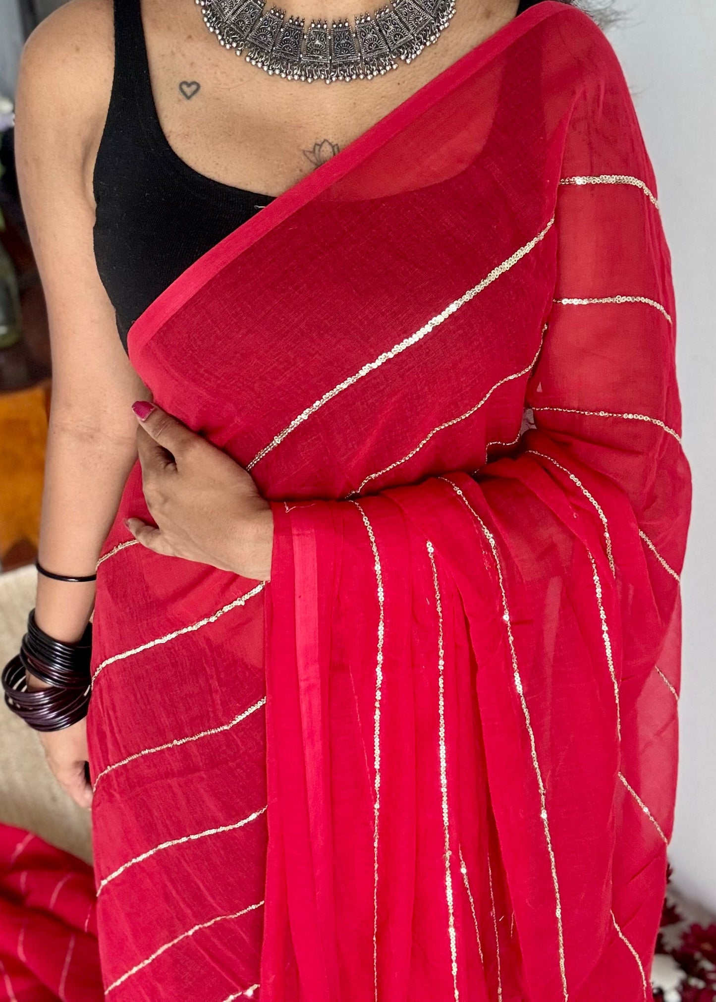 Red mul with silver sequins - YCBCMCLSE57