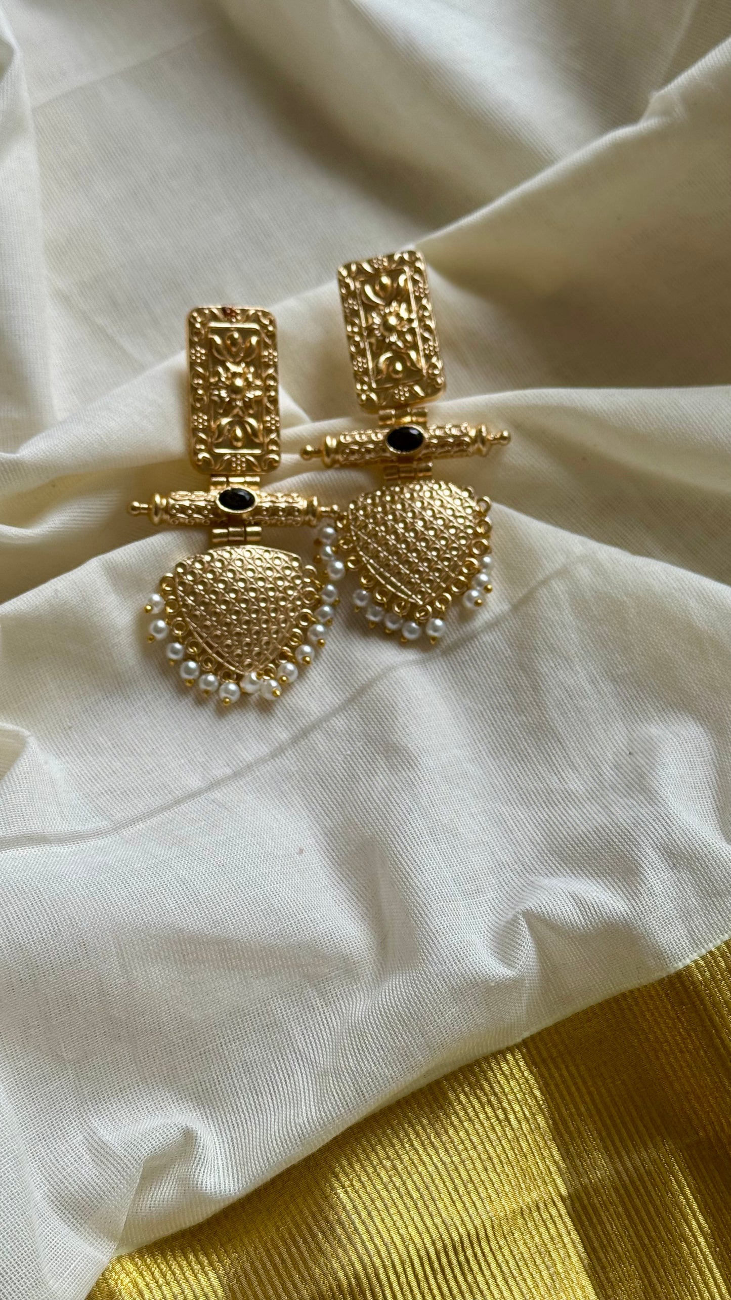 Gold plated dangler earrings, multiple colours - YCGPED176