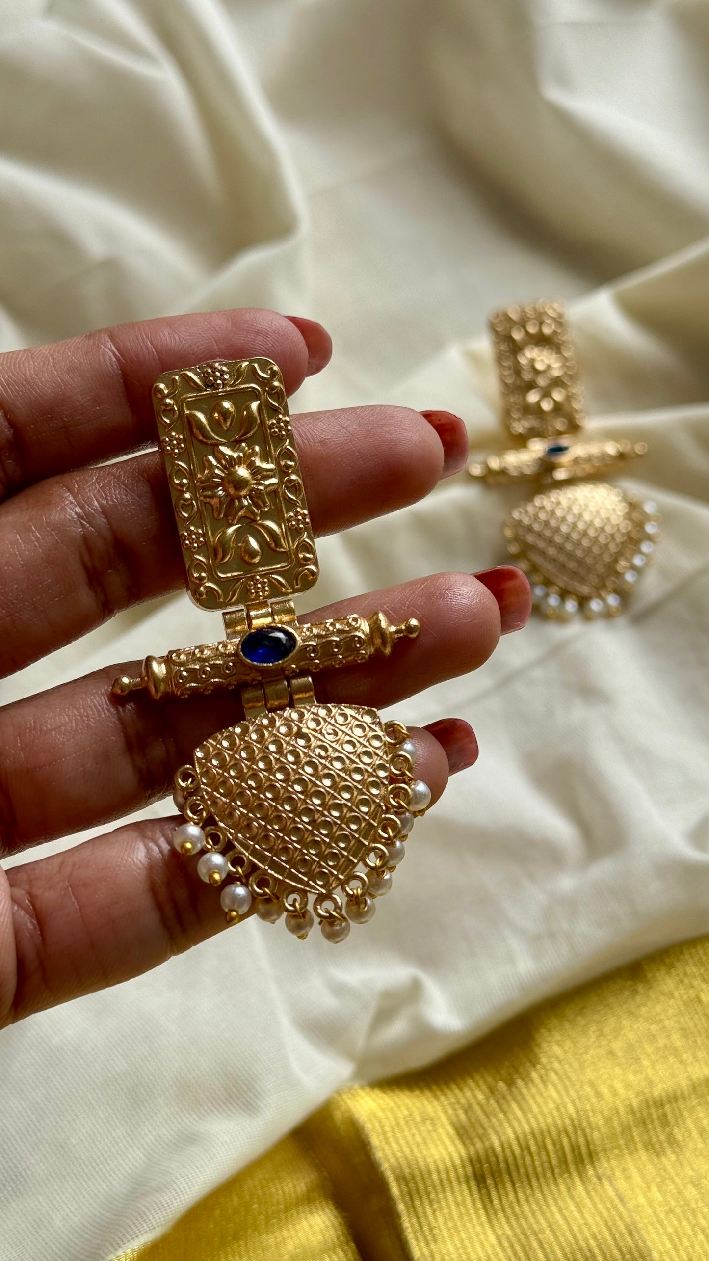 Gold plated dangler earrings, multiple colours - YCGPED176