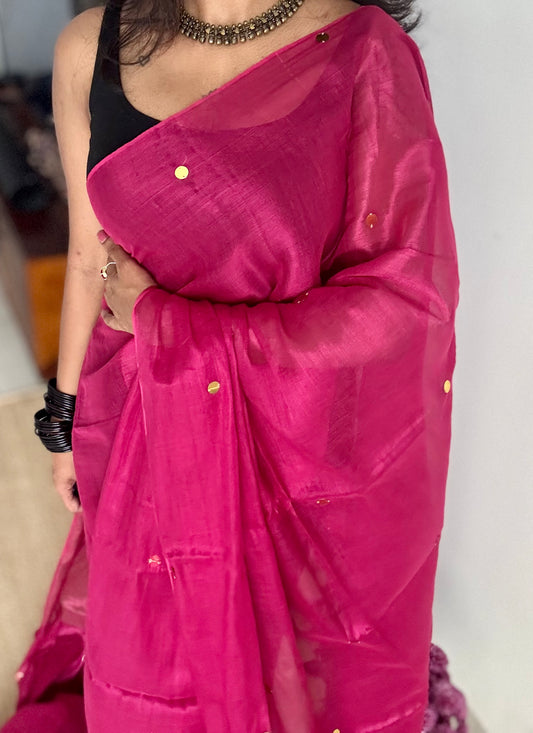 Hot pink, gold sequins, soft mul tissue - YCBCFEMCM32