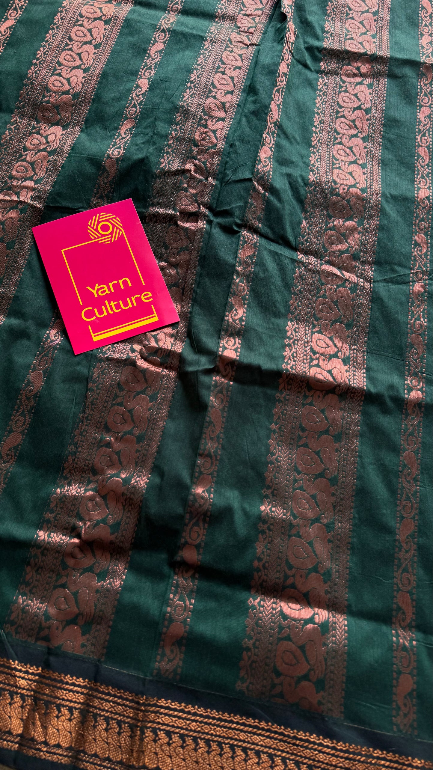 Dark red with dark green, cotton silk - YCCOTNOCKCS15