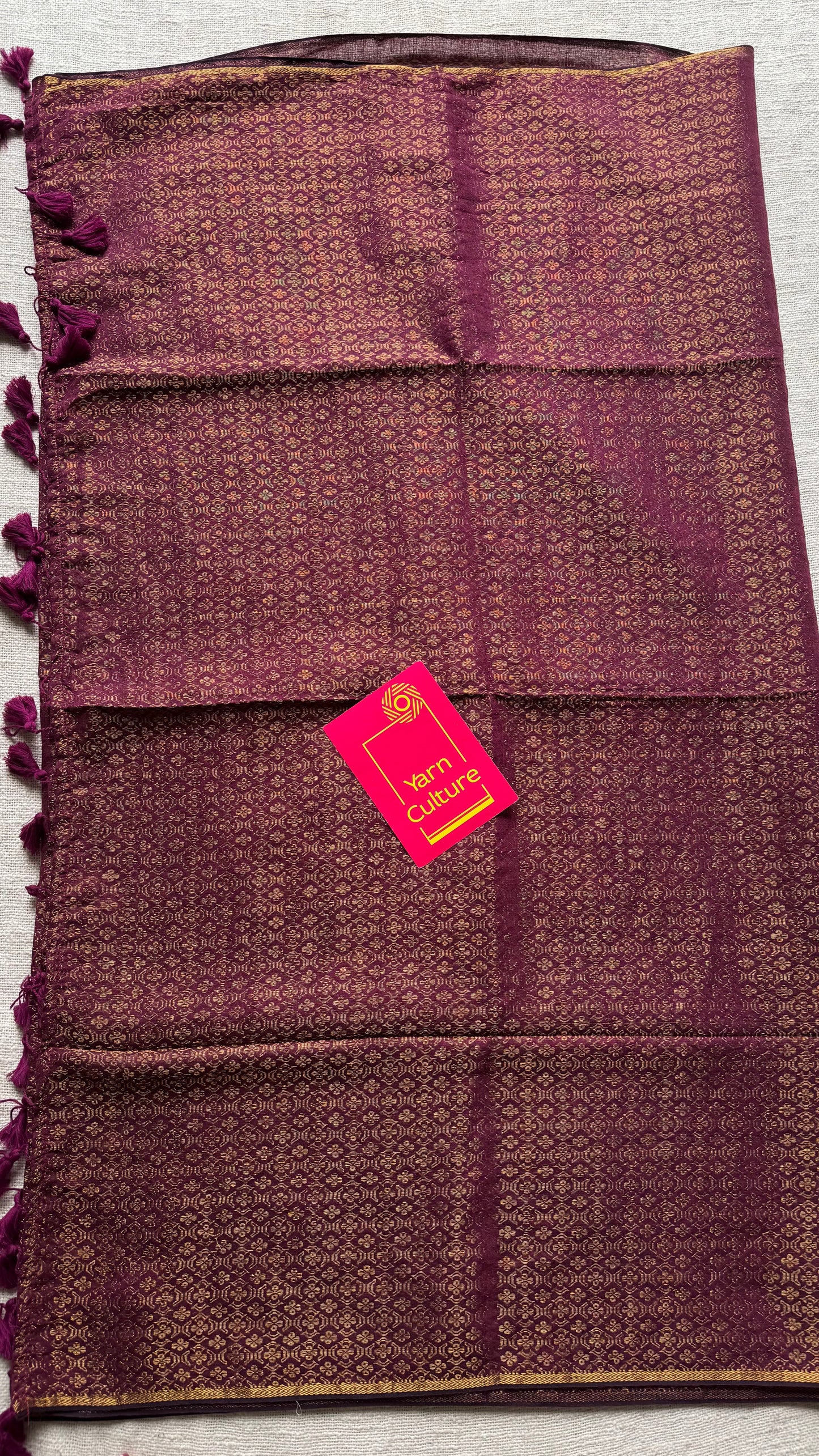 Wine and gold brocade pattern in mul - YCBCFEJUBM01