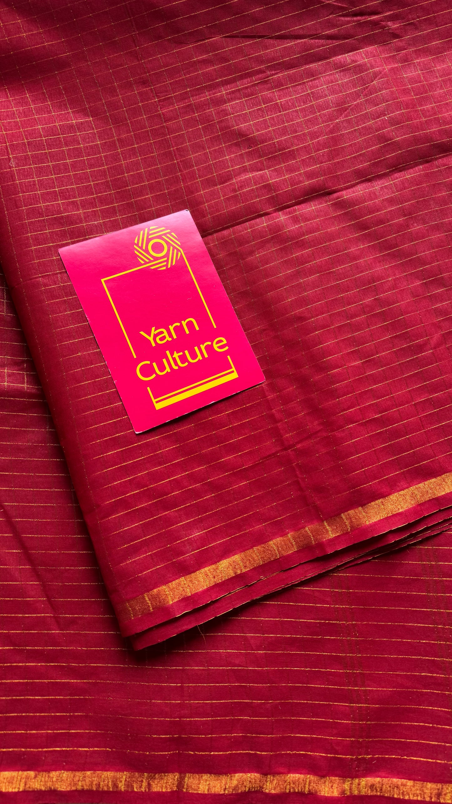 Red mini kattam sungudi, madurai cotton - YCCOTNSEMS18