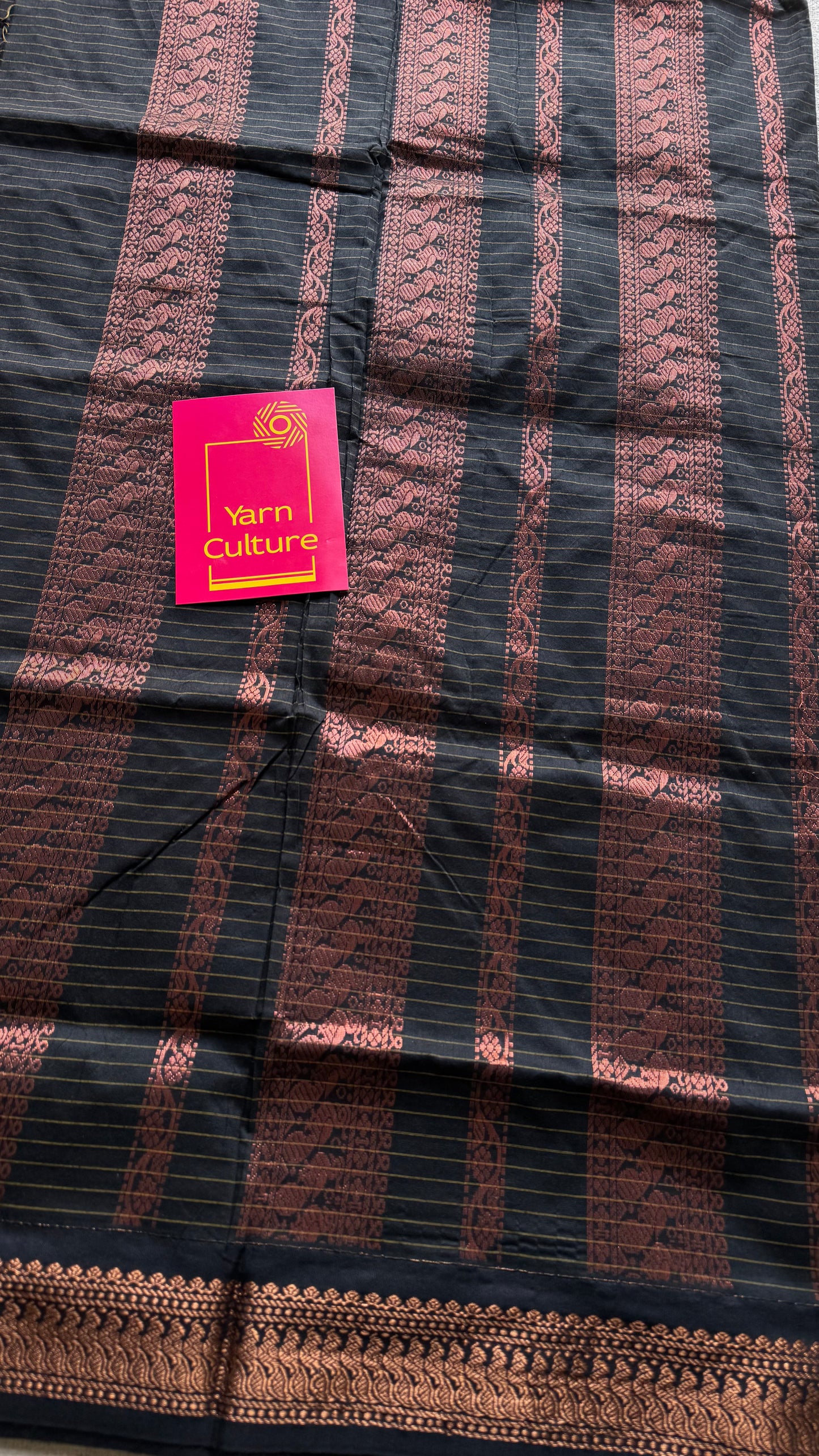 Dark pink with black, checks - cotton silk - YCCOTNOCKCS11
