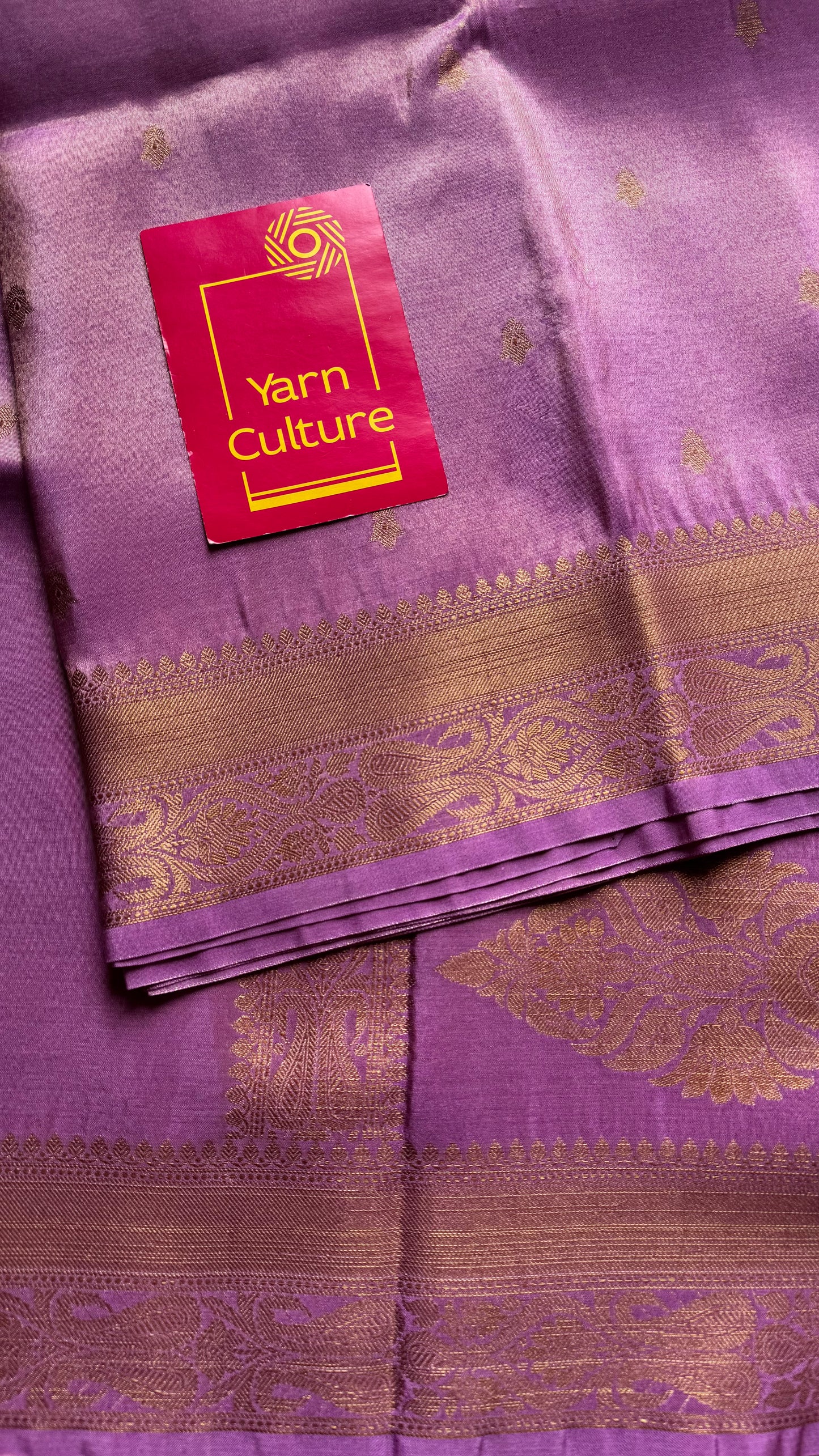 Lilac with gold dual tone, Banarasi semi-silk - YCDESE08