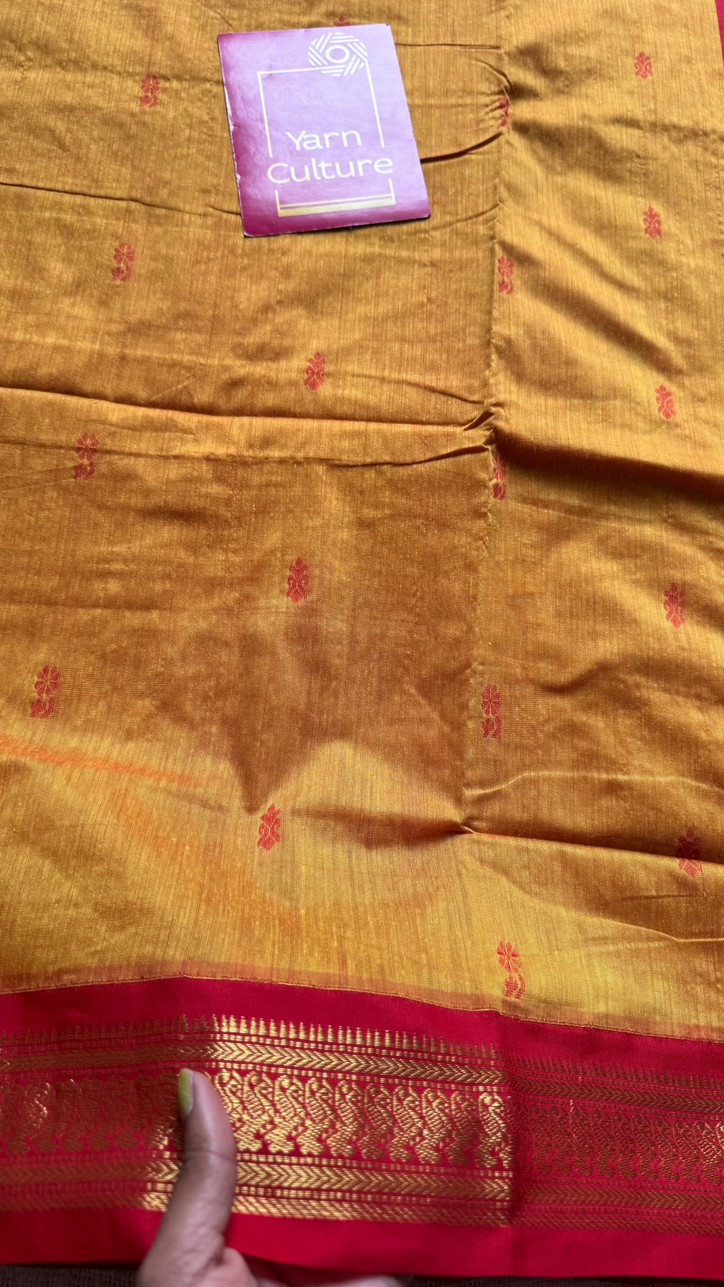 Yellow with red - cotton silk - YCCOTNSEKCS02