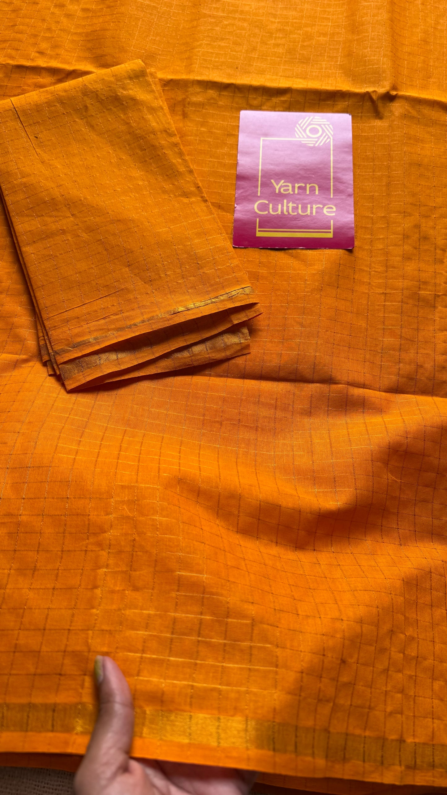 Yellow mini kattam sungudi, madurai cotton - YCCOTNSEMS15