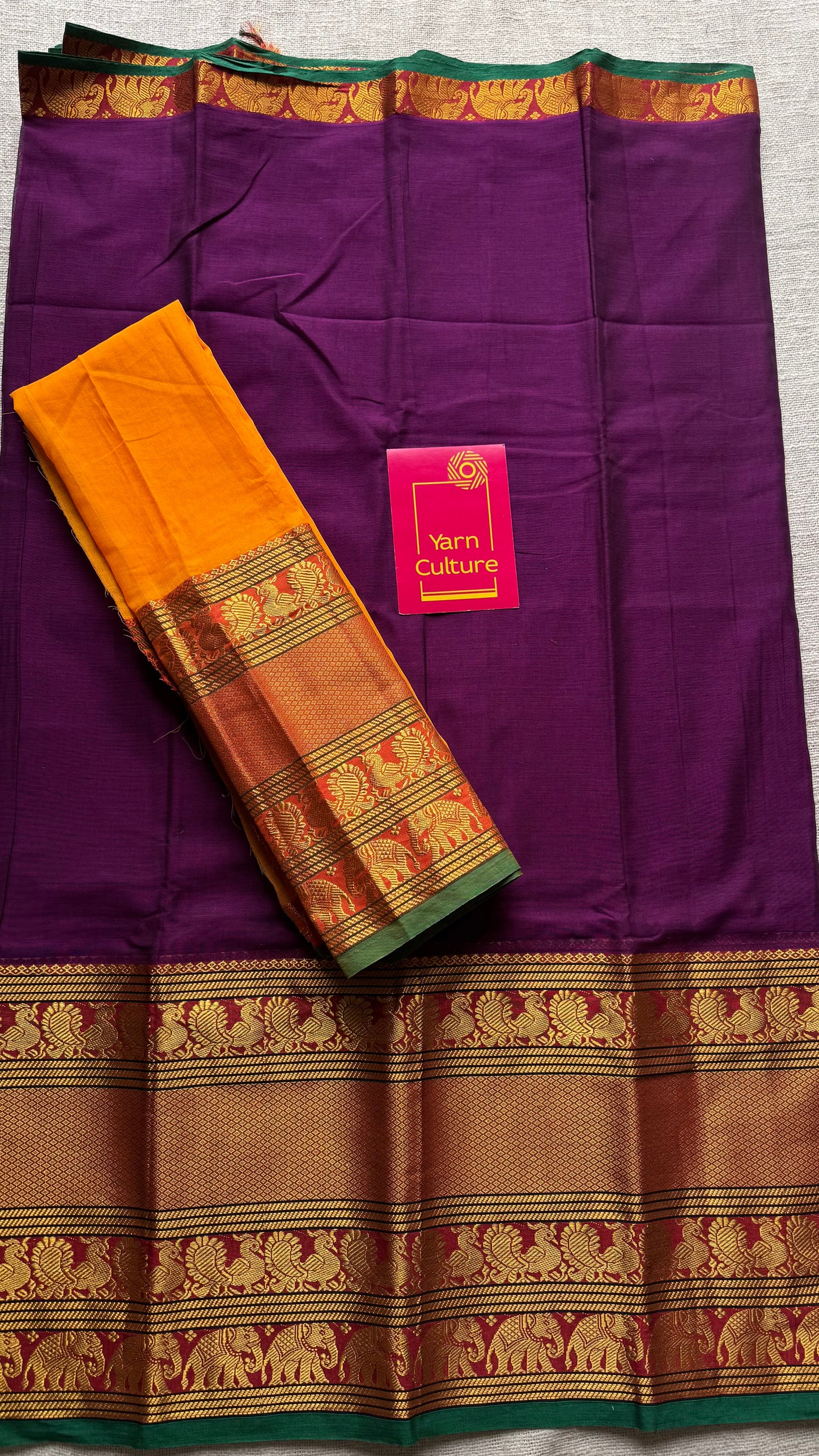 Purple pink (vadamalli) with broad zari border, premium narayanpet, soft cotton - YCWOTDFEBB10