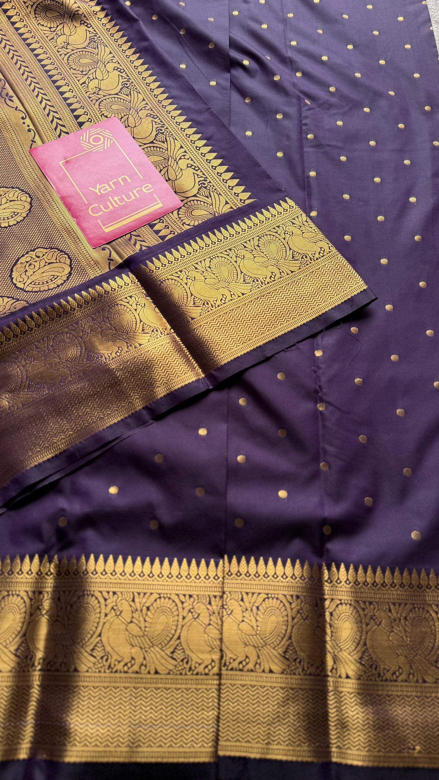 Thousand buttas, dark purple, semi-silk - YCCOTNAUSS59