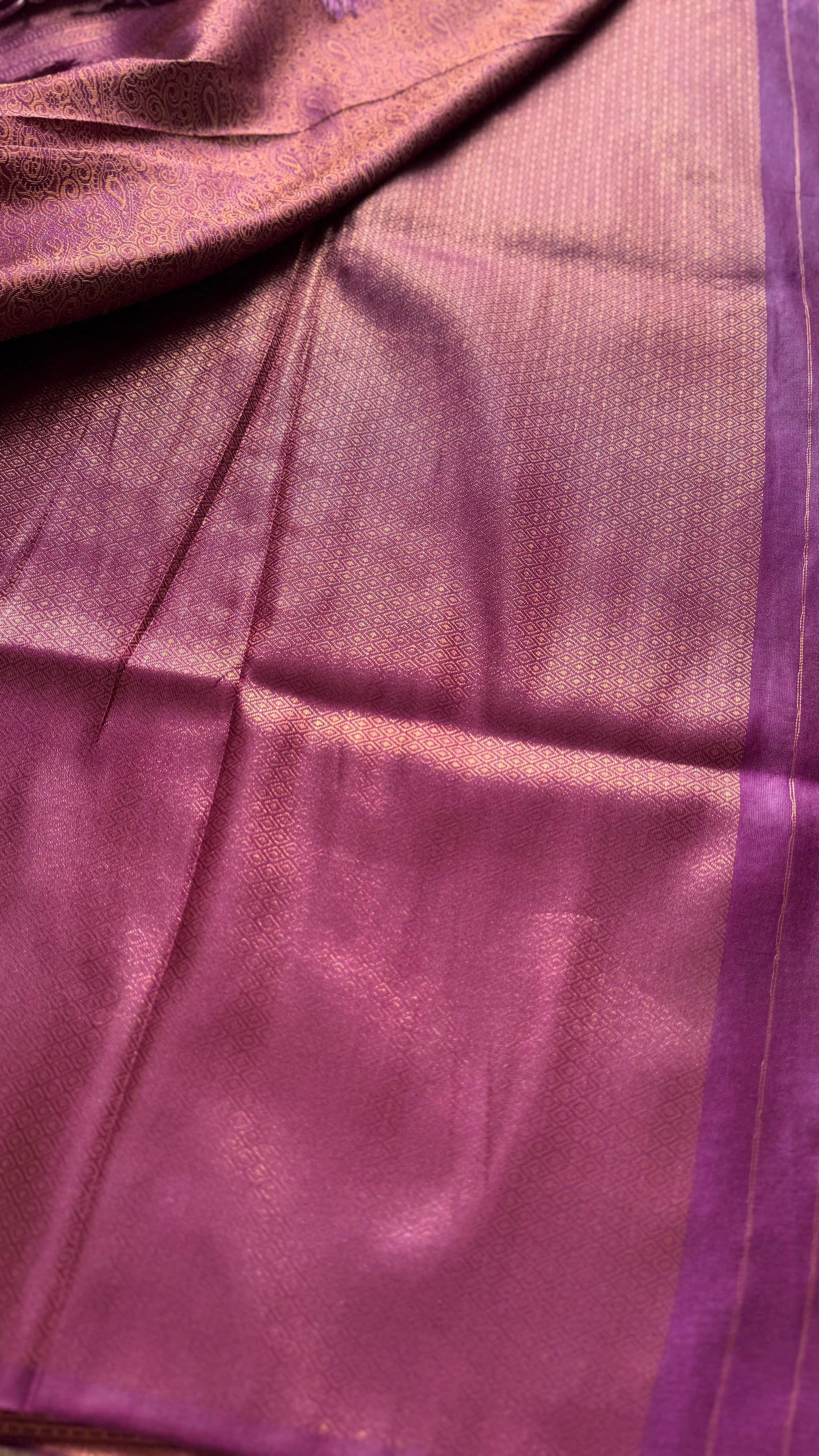 Wine, antique gold zari, semi-silk - YCDOSOCSS05