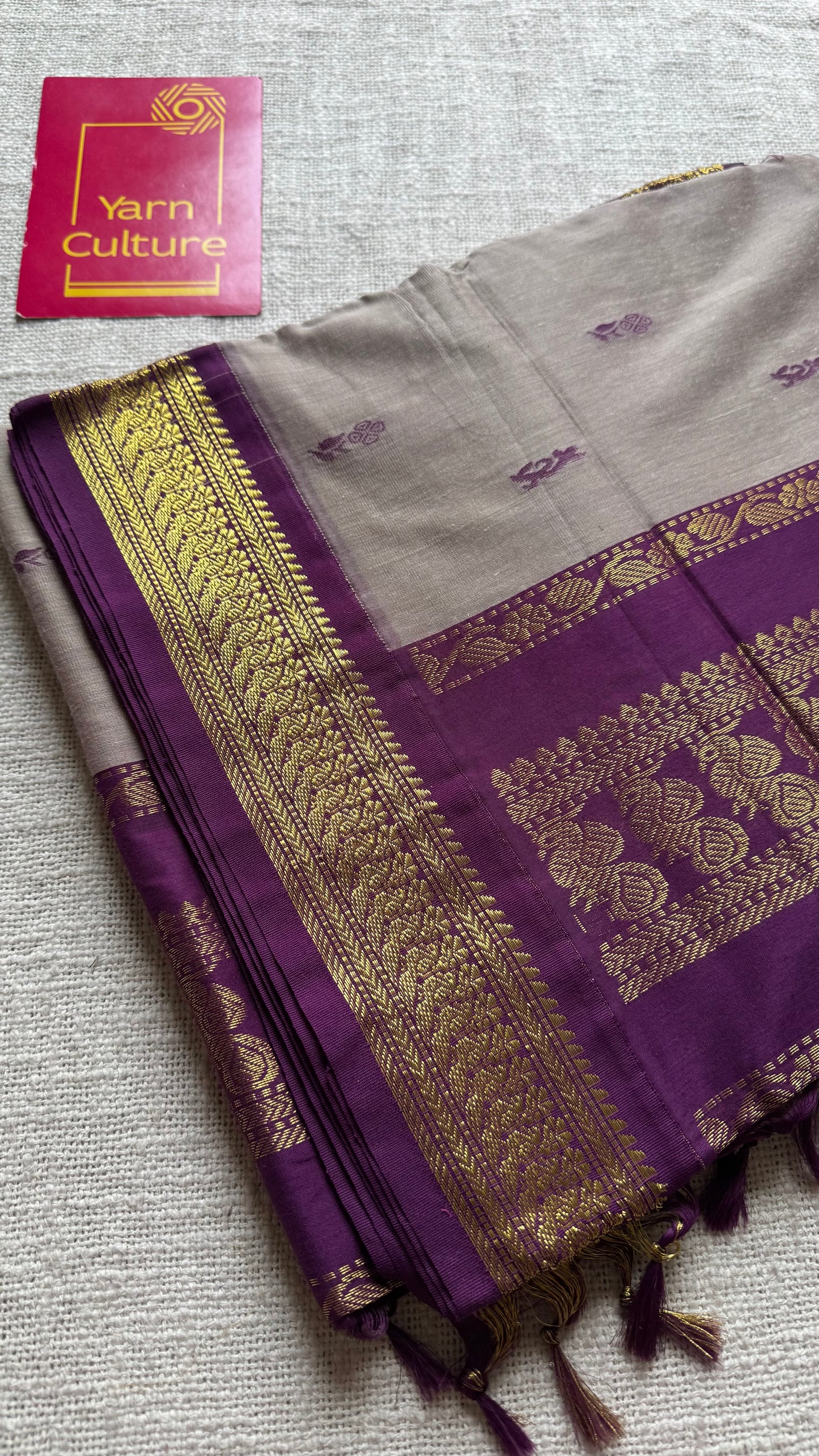 Grey with purple - cotton silk - YCCOTNSEKCS03