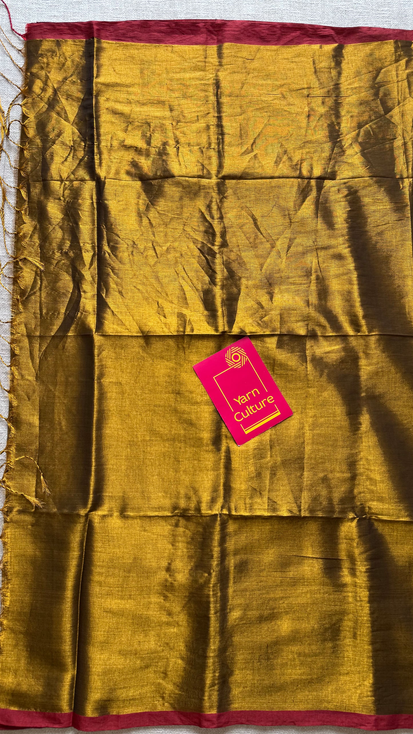 Antique gold, maroon border, mul tissue - YCBCMCLSE65