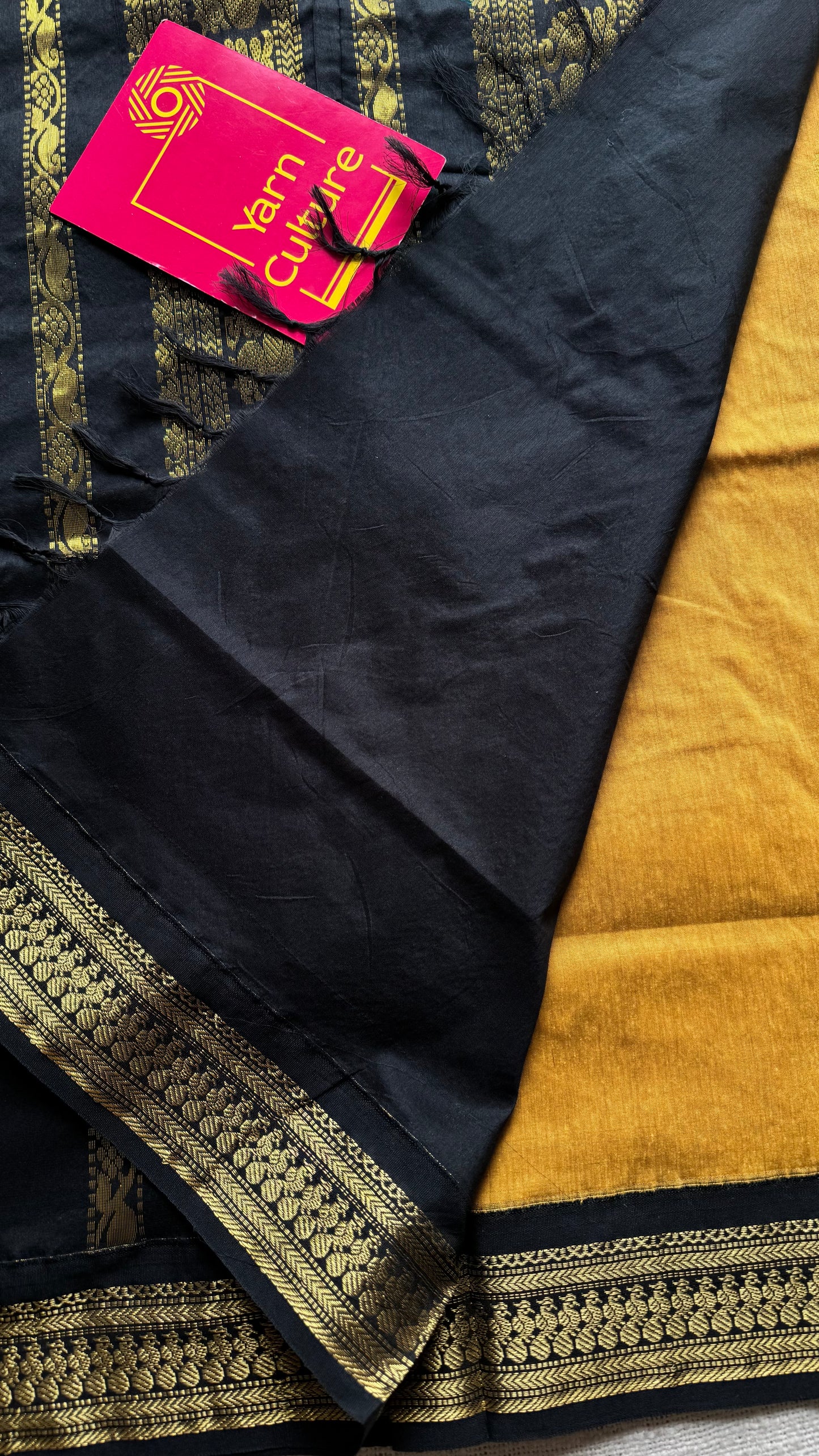 Yellow with black - cotton silk - YCCOTNSEKCS05
