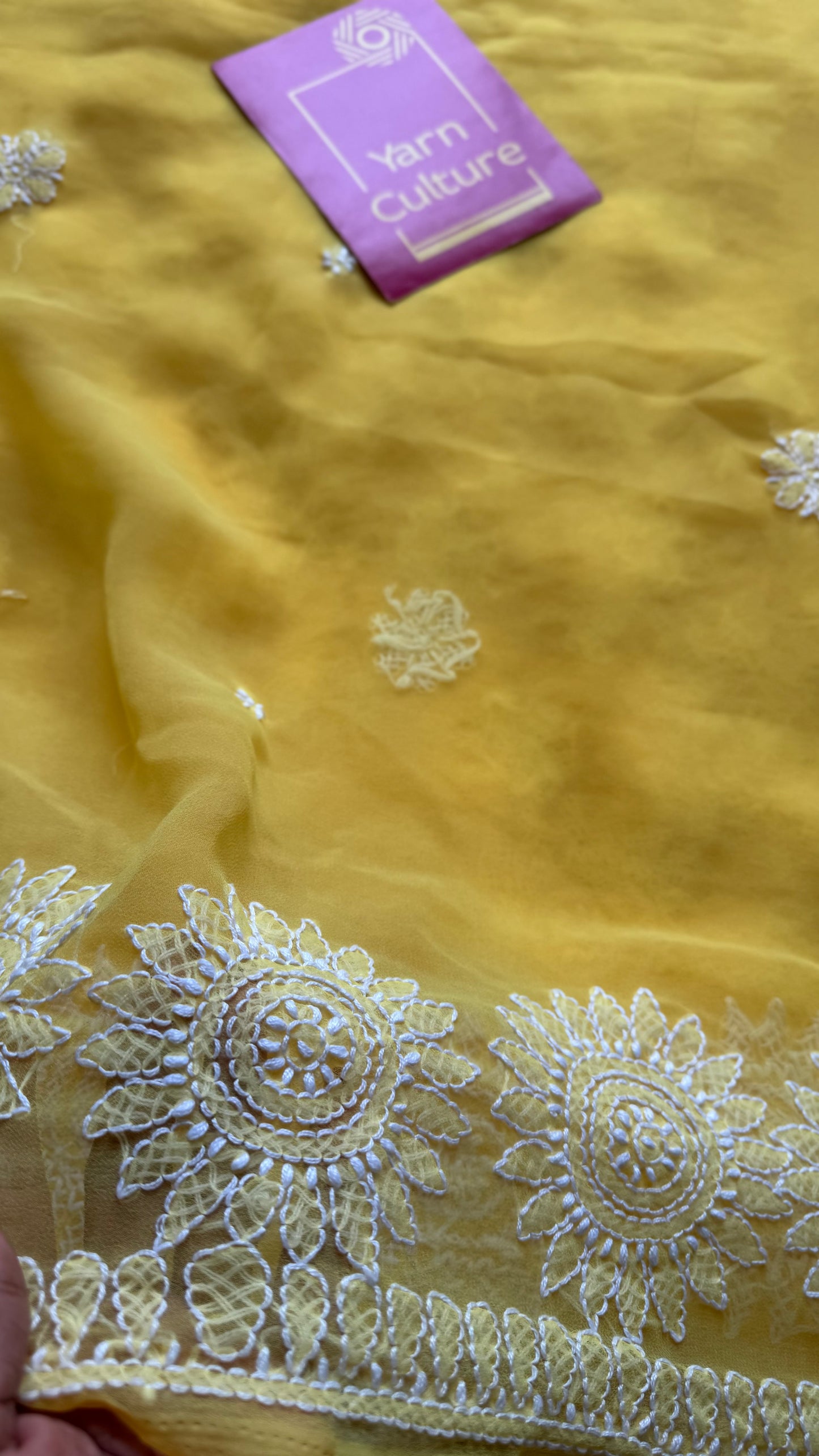Pehli Subah (first morning) - Yellow Chikankari, georgette YCSLCJULCK01
