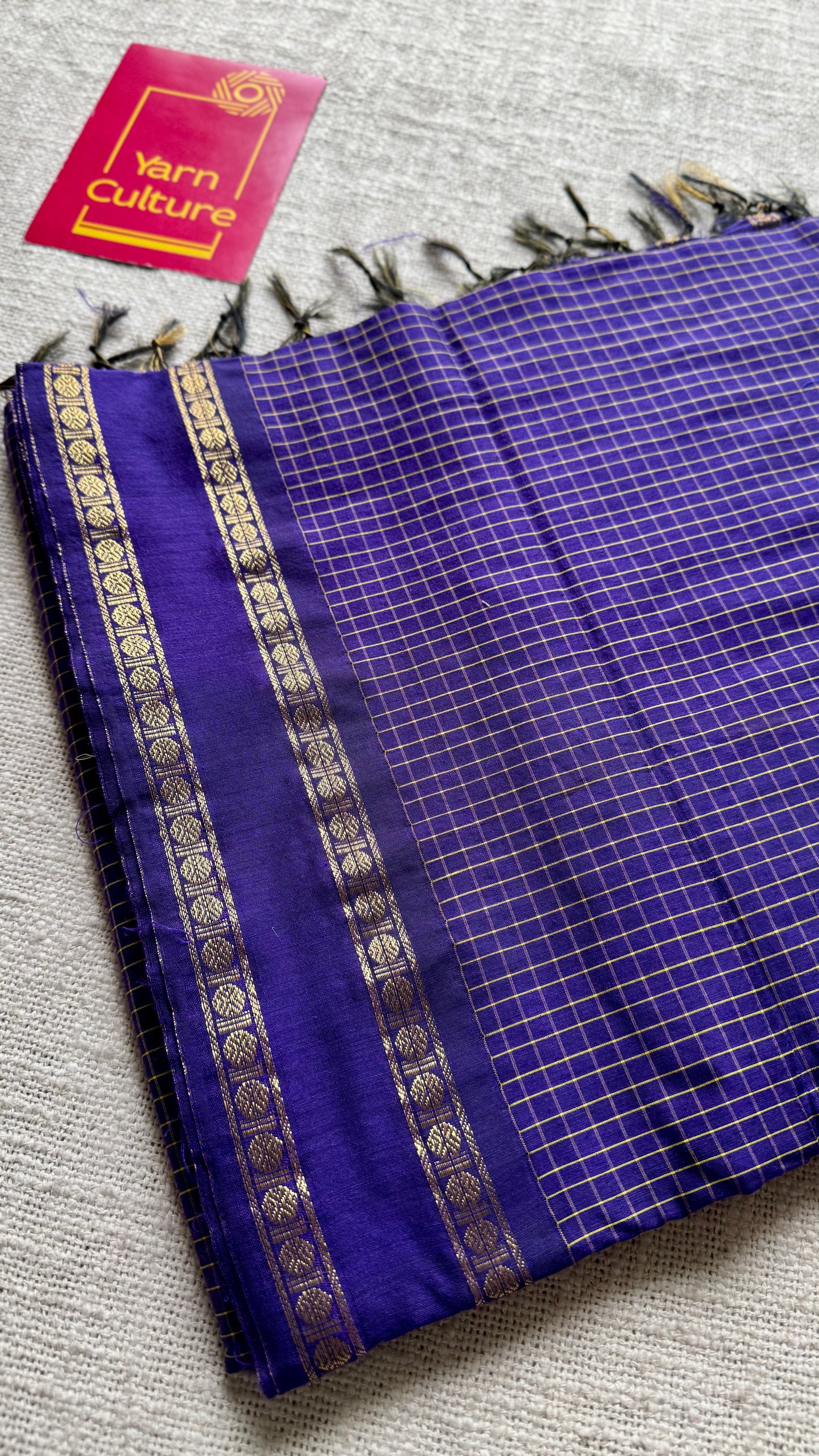 Violet, arani checks, cotton silk - YCCOTNJUAR01