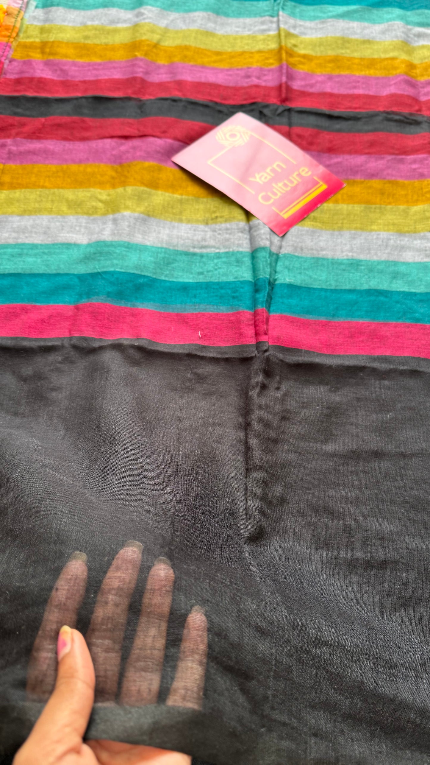 Black with colourblocks, mul cotton - YCBCJULMR11