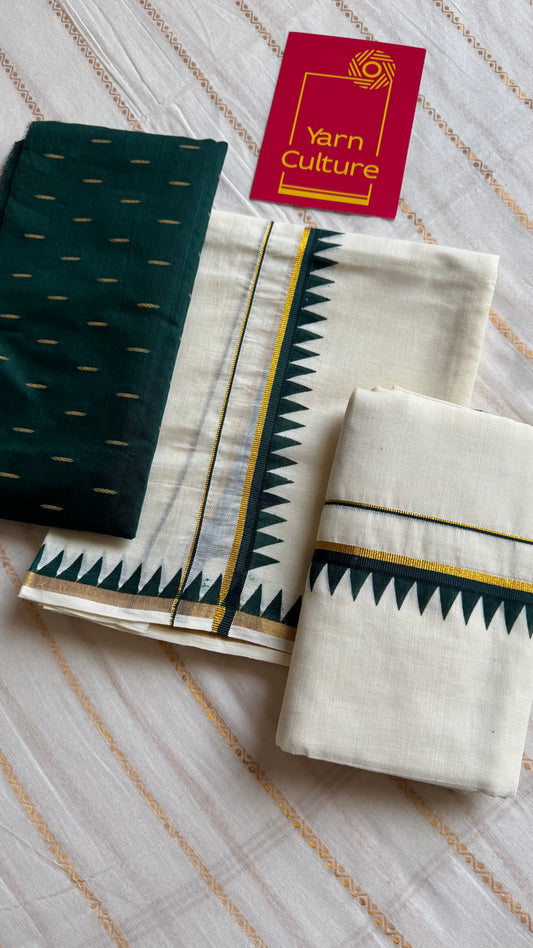 Set mund, dark green temple border - YCIEON115
