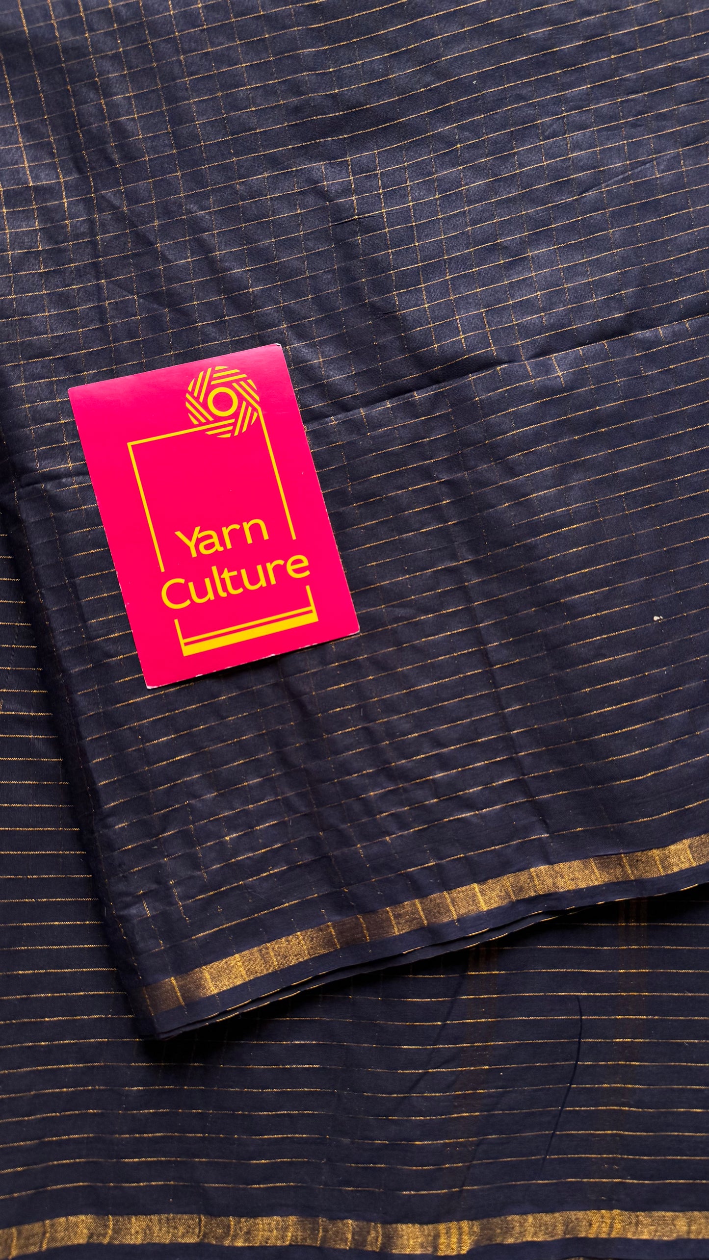 Black mini kattam sungudi, madurai cotton - YCCOTNSEMS24