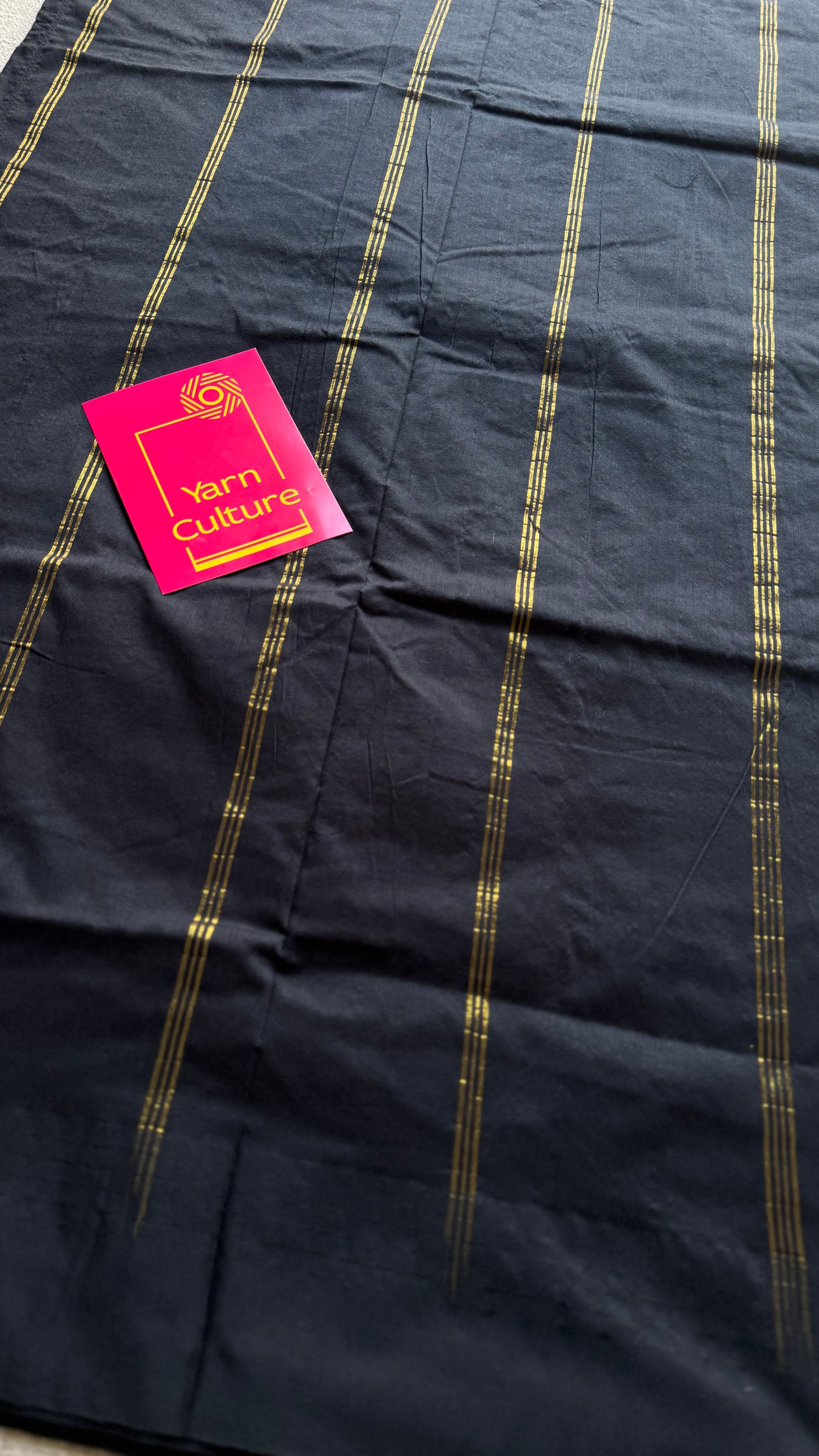 Red with black temple border - cotton silk - YCCOTNOCKCS4