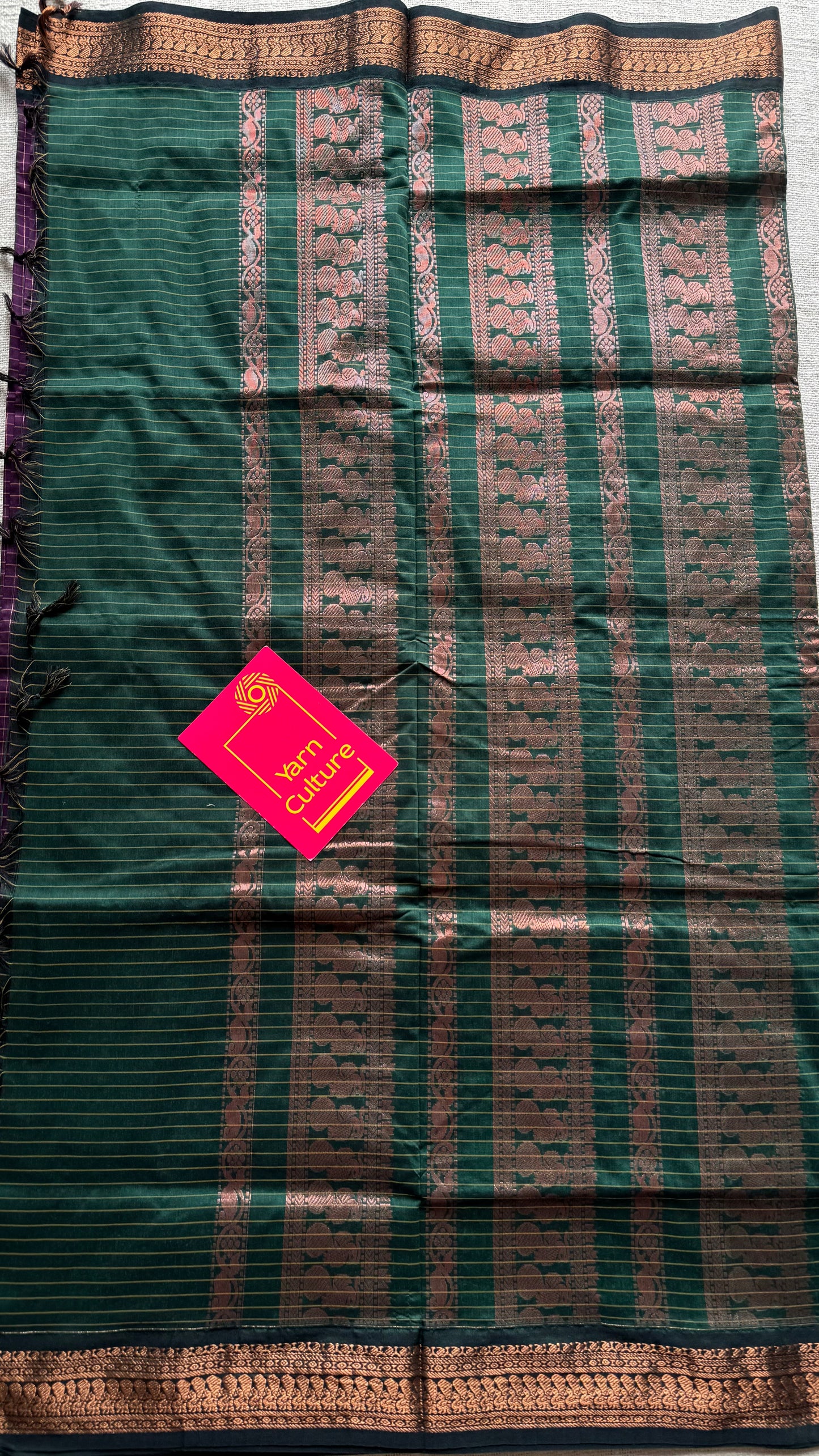 Dark purple with dark green, checks - cotton silk - YCCOTNSEKCS11
