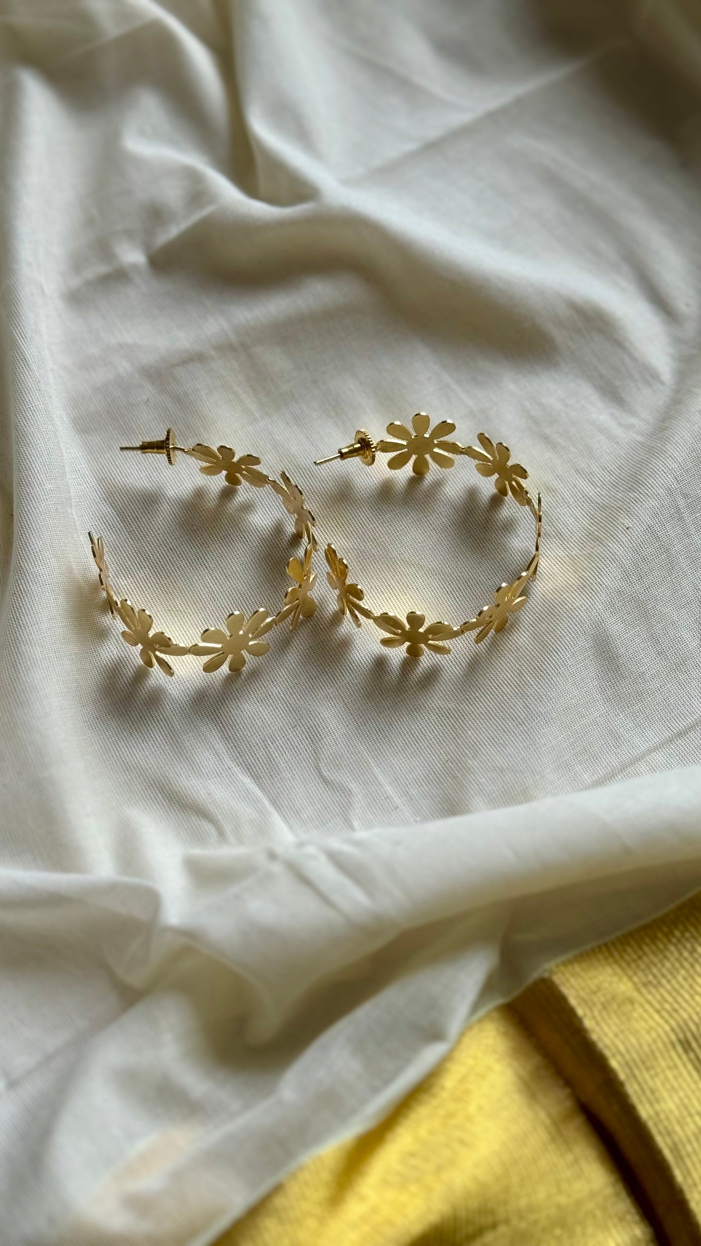 Gold plated flower hoops - YCGPEL186