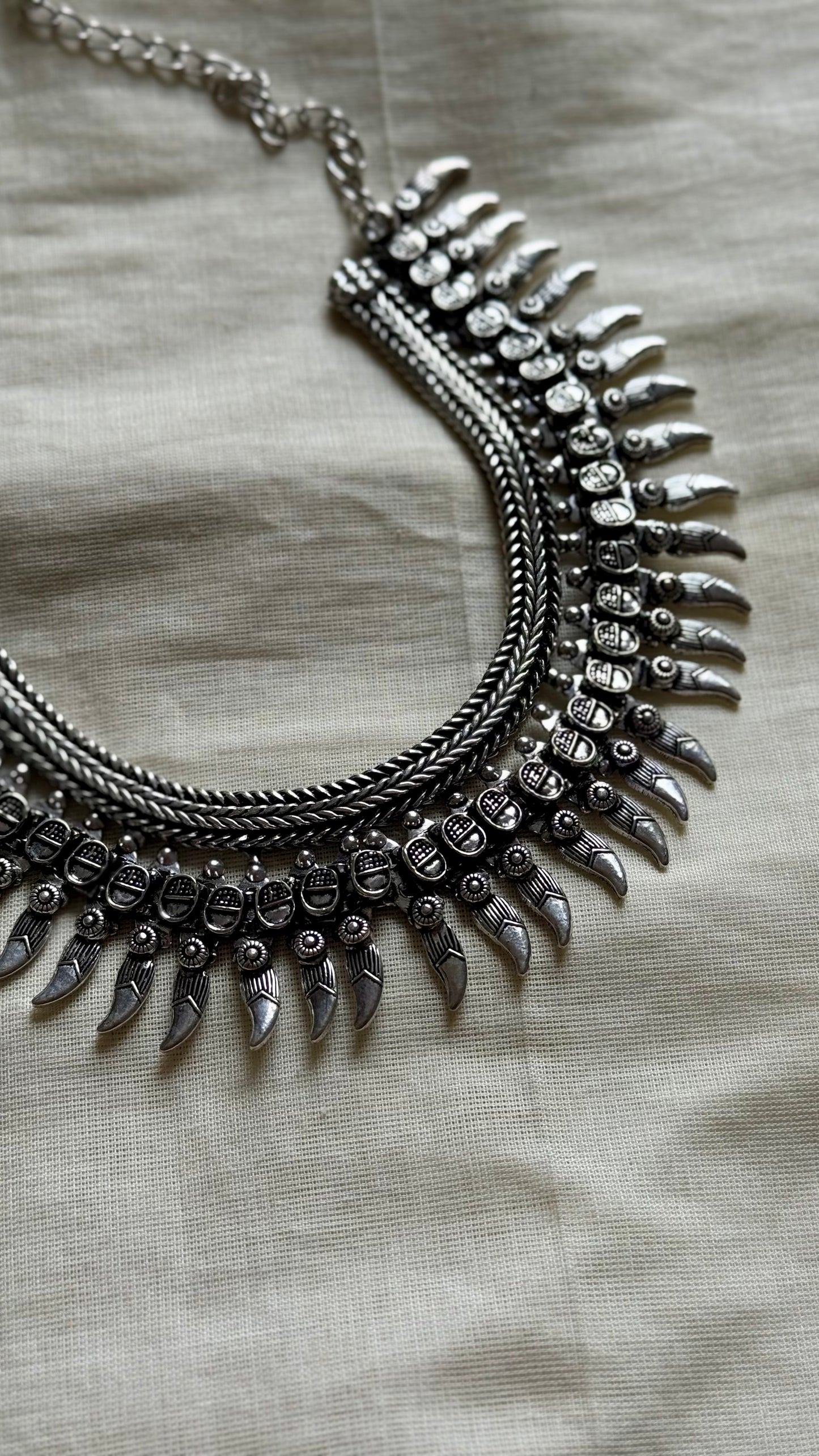 Necklace, oxidised silver - YCOSNP444
