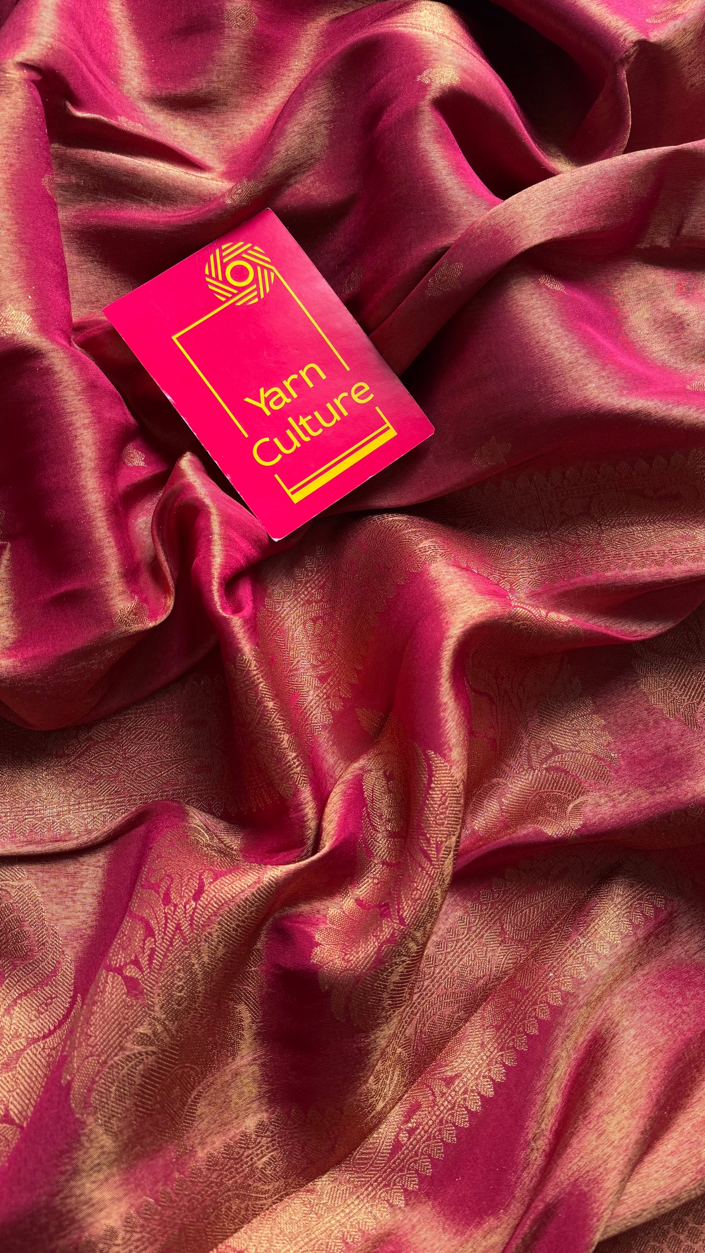 Red with gold dual tone, Banarasi tissue silk - YCDESE06