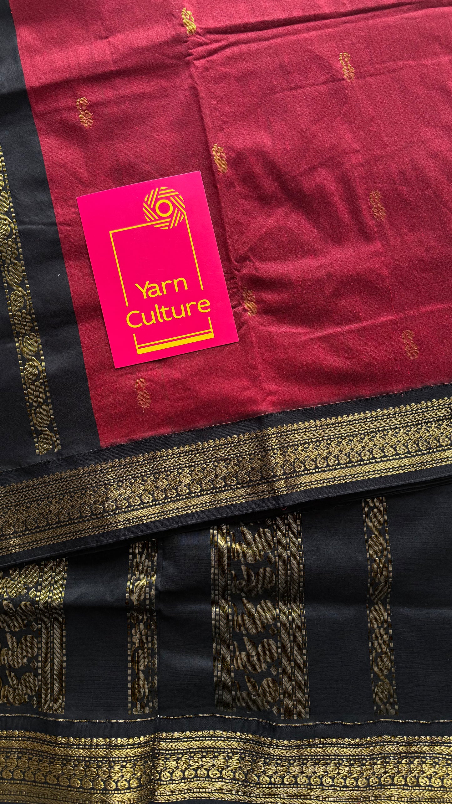 Red with black, cotton silk - YCCOTNOCKCS16